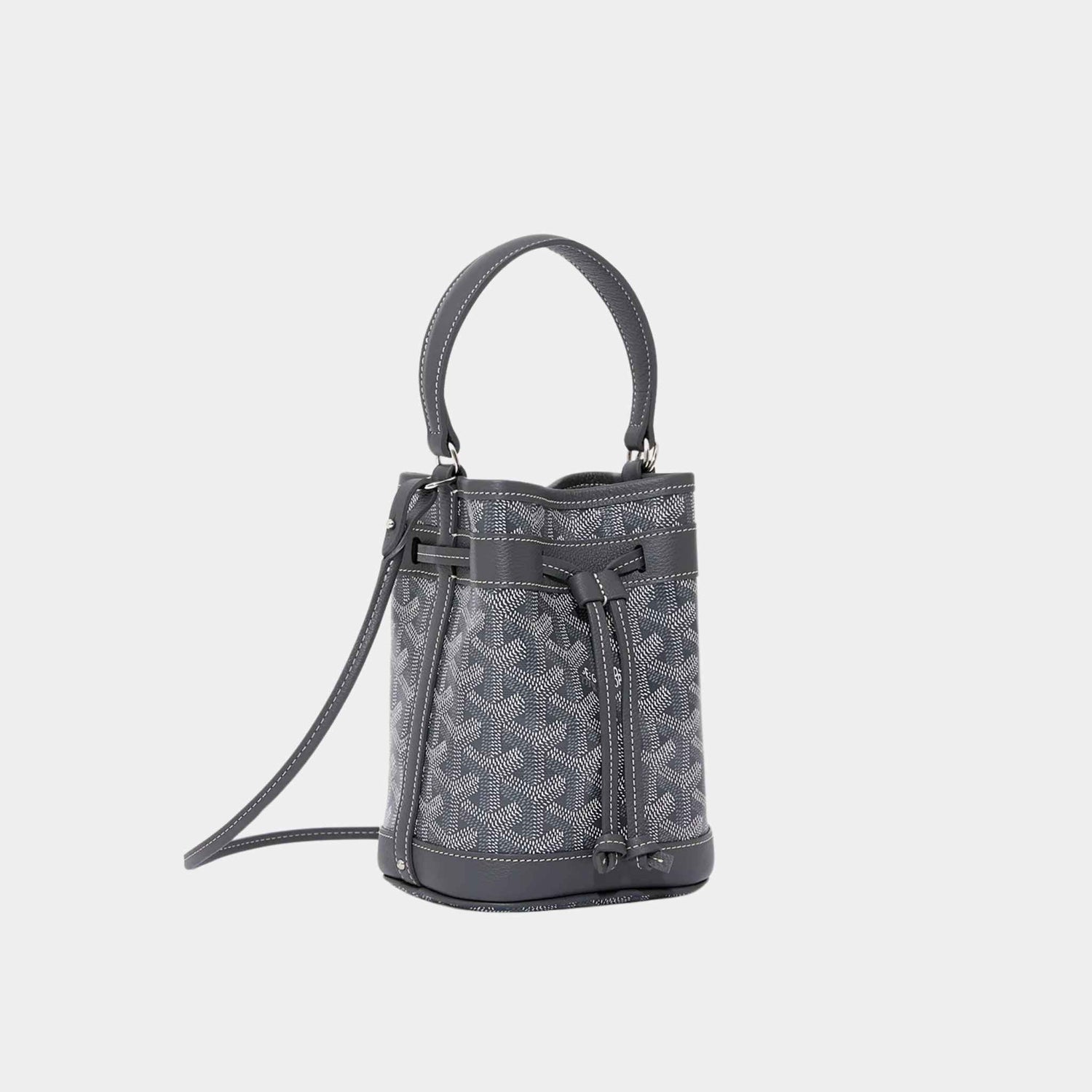 Goyard Petit Flot Mini Bucket Bag, Grey, Side