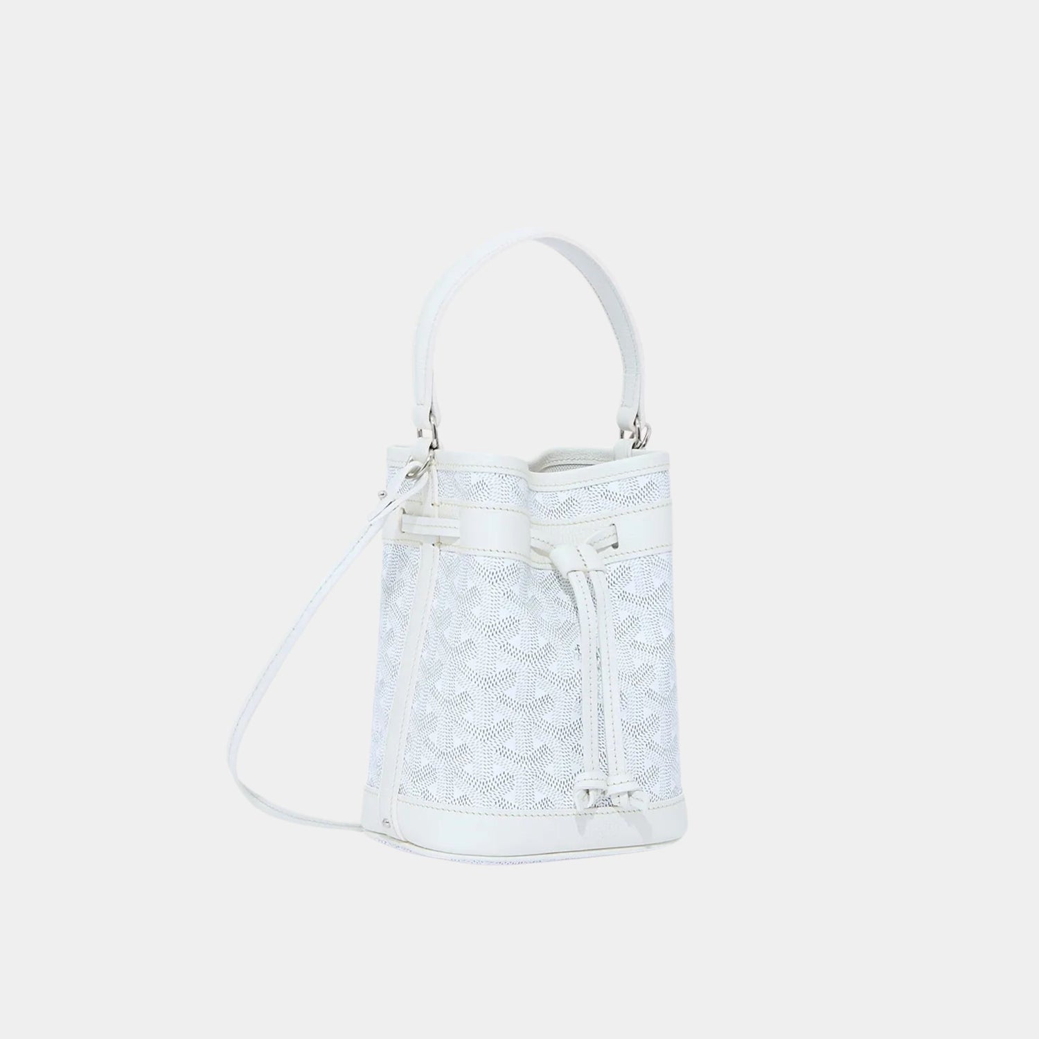 Goyard Petit Flot Mini Bucket Bag, White, Side