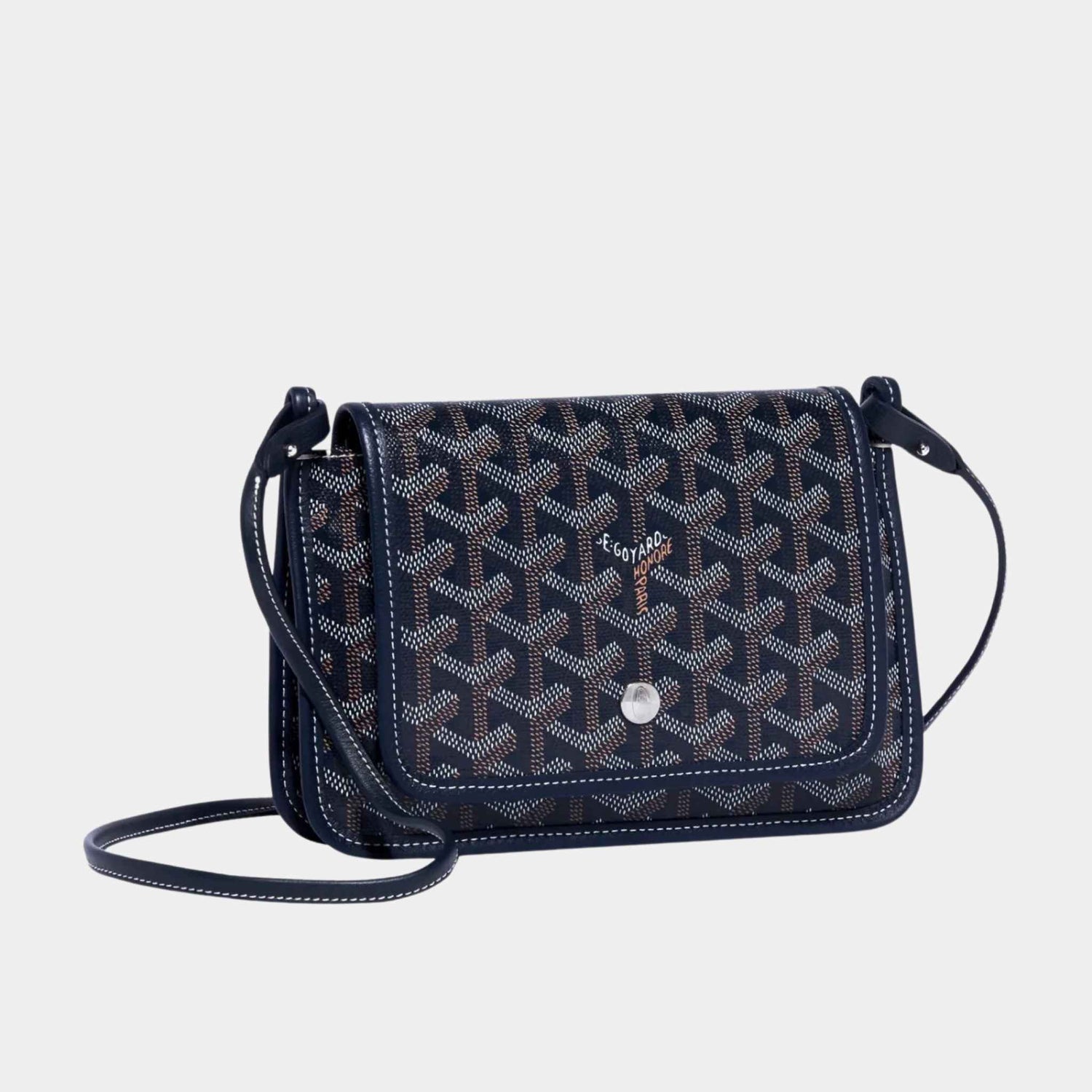 Goyard Plumet Pocket Wallet, Blue, Front View