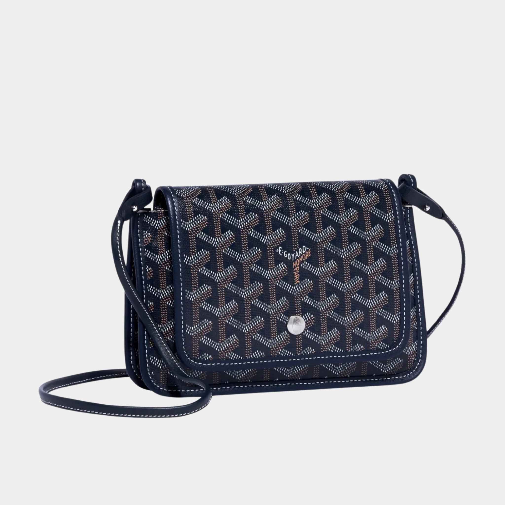 Goyard Plumet Pocket Wallet, Blue, Front View