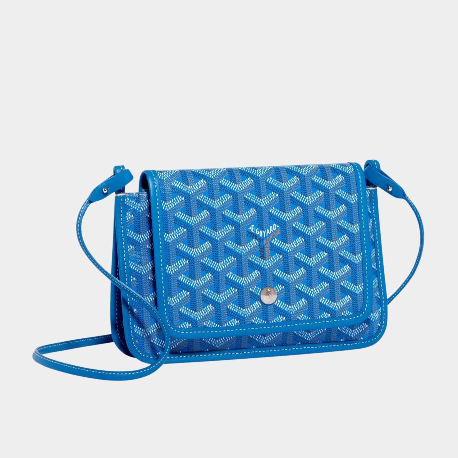 Goyard Plumet Pocket Wallet, Sky Blue, Front View