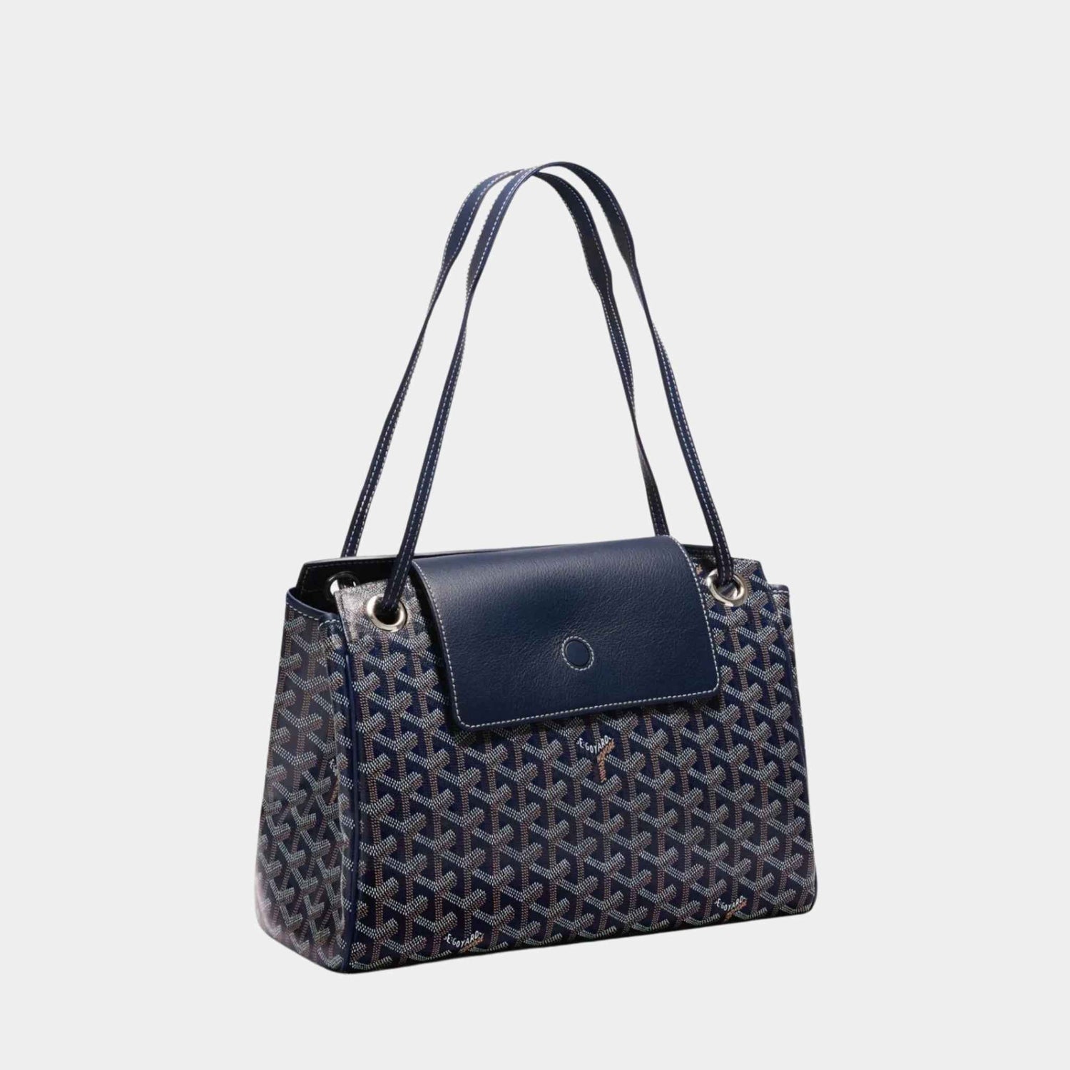 Goyard Rouette Souple Handbag, Blue, Front View