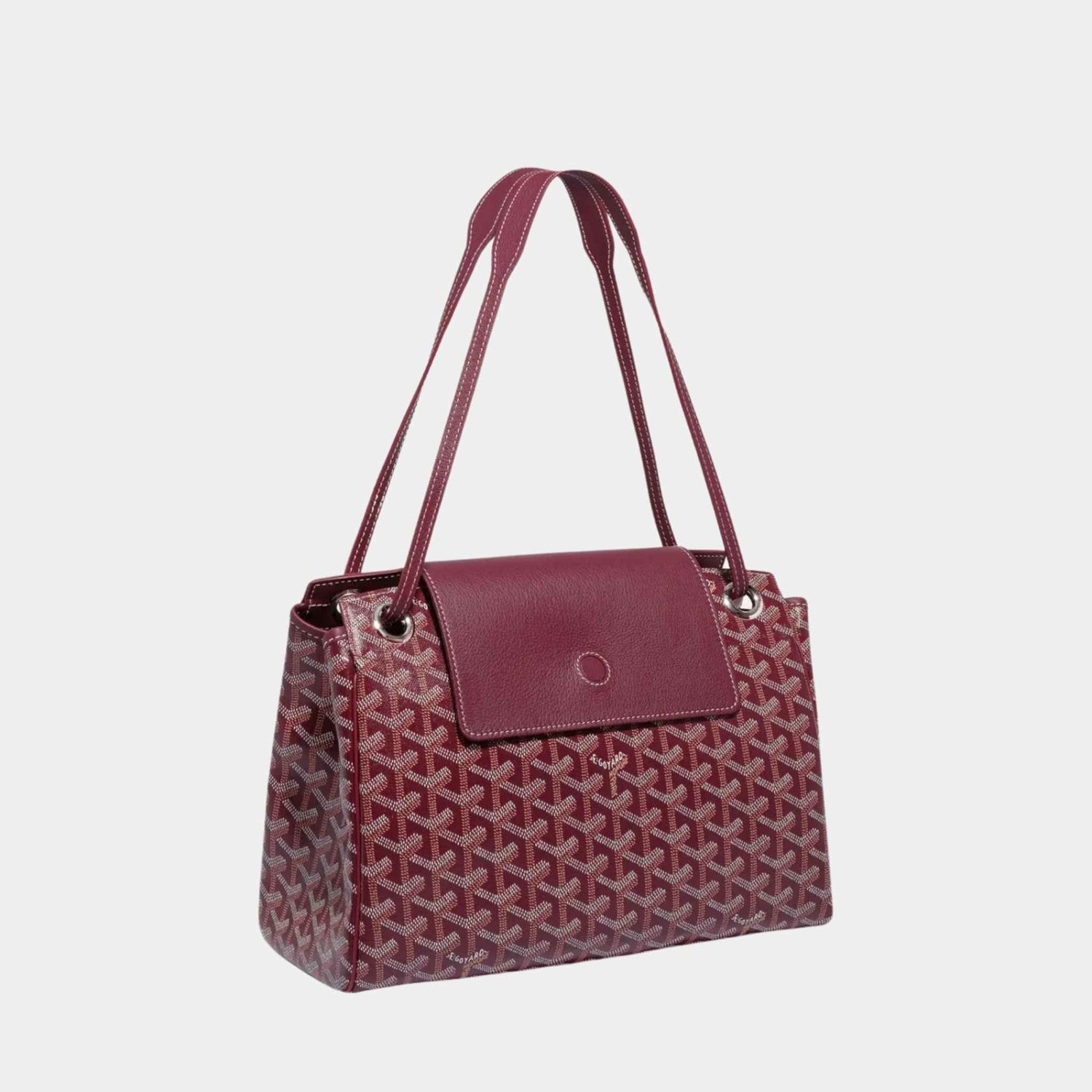 Goyard Rouette Souple Handbag, Burgundy, Front View