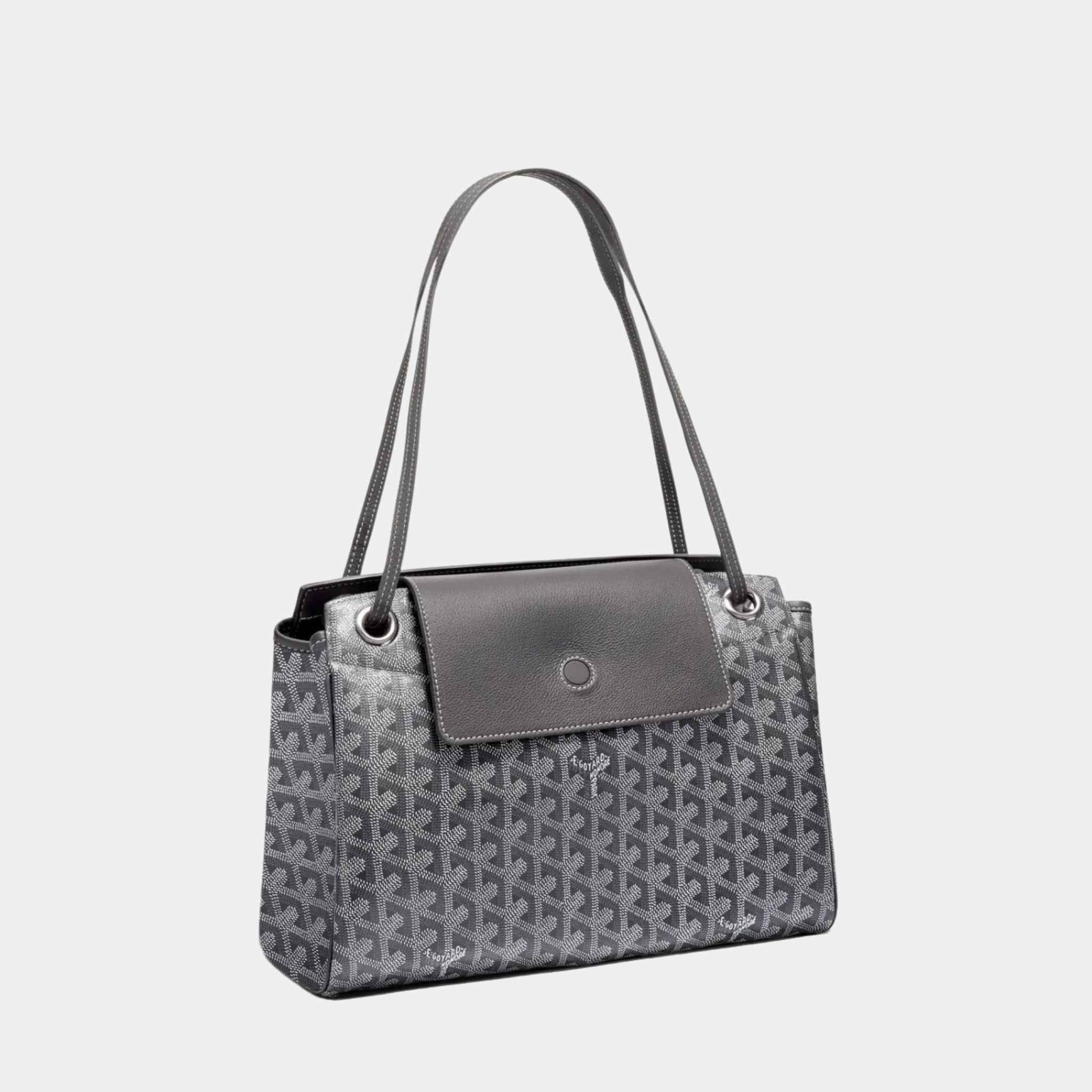 Goyard Rouette Souple Handbag, Grey, Front View