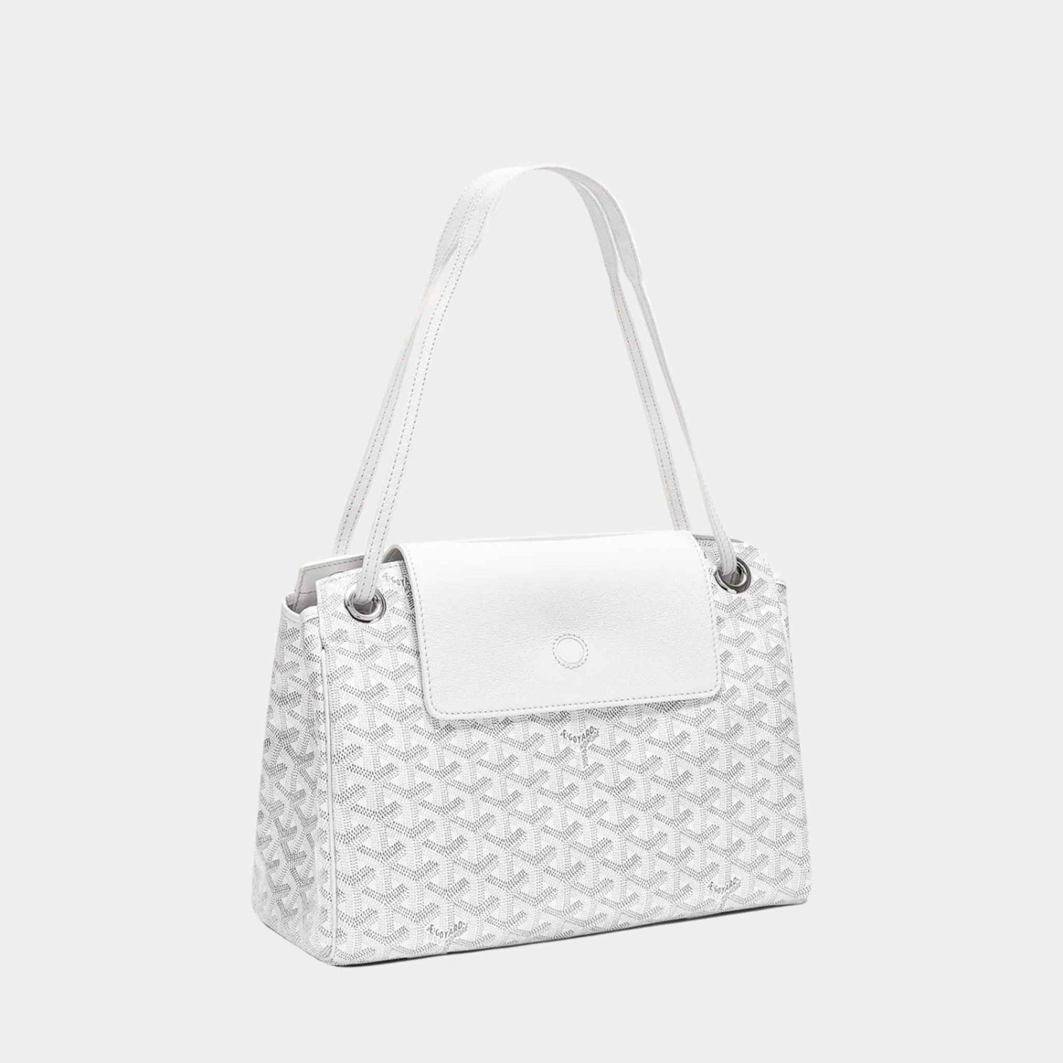 Goyard Rouette Souple Handbag, White, Front View