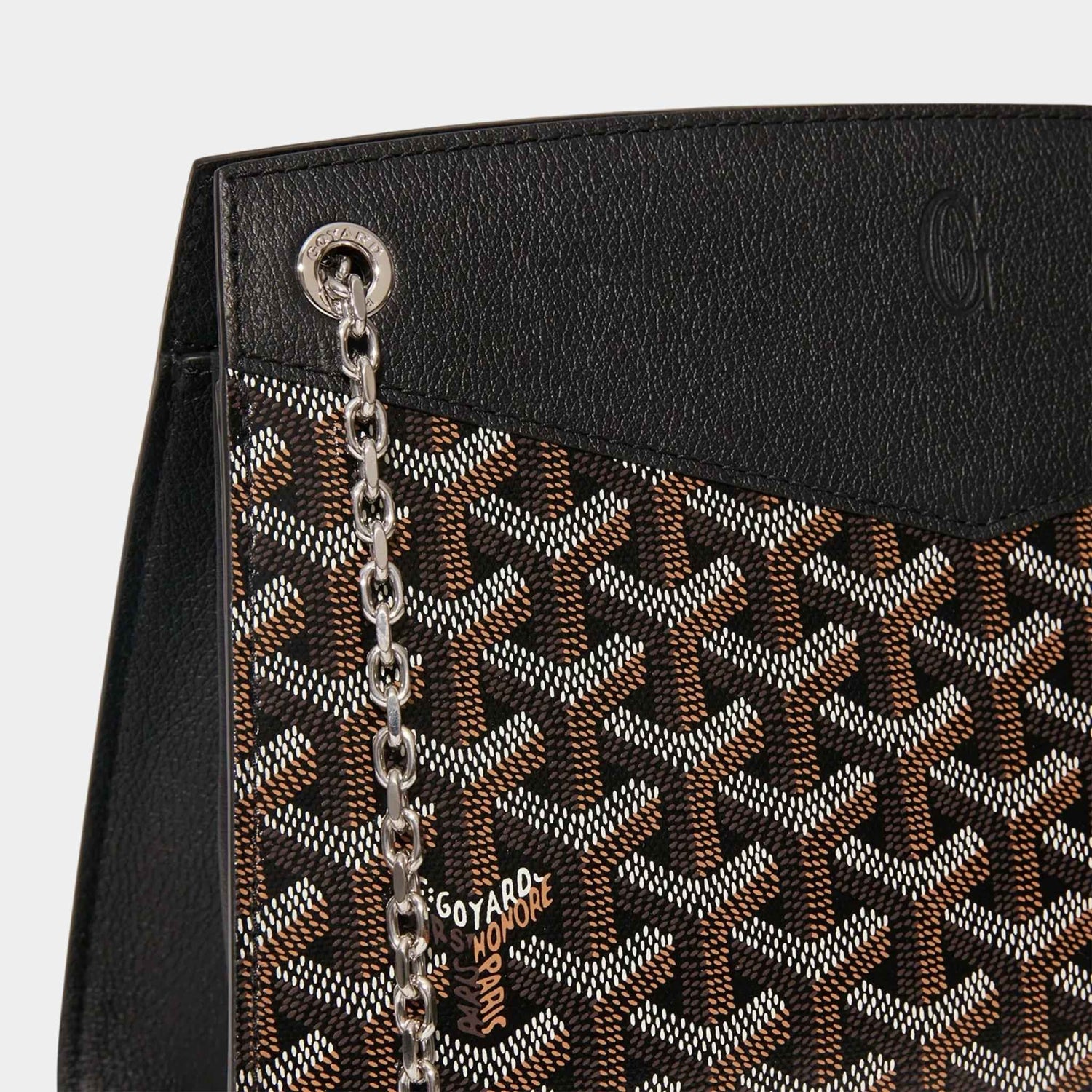 Goyard Rouette Structuré PM Handbag, Black, Close Up View