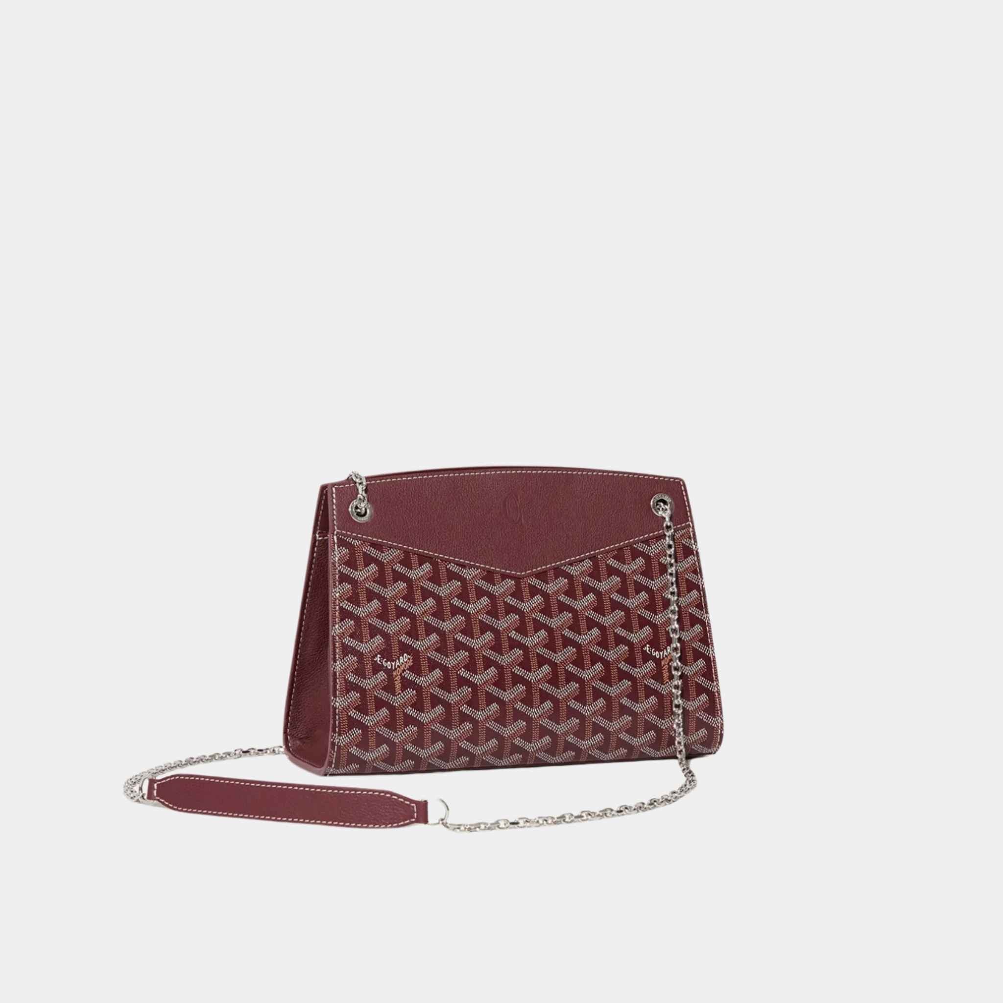 Goyard Rouette Structuré PM Handbag, Burgundy, Front View