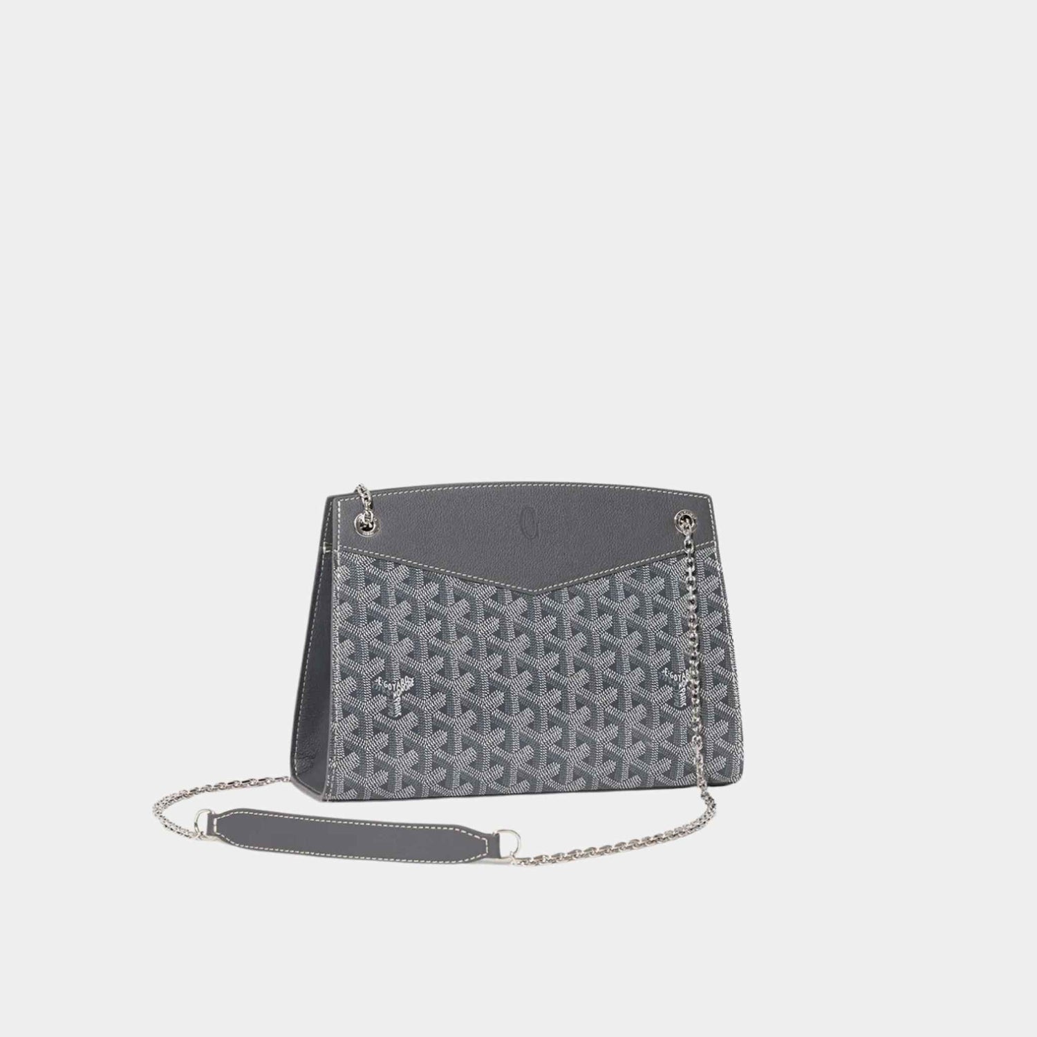 Goyard Rouette Structuré PM Handbag, Grey, Front View