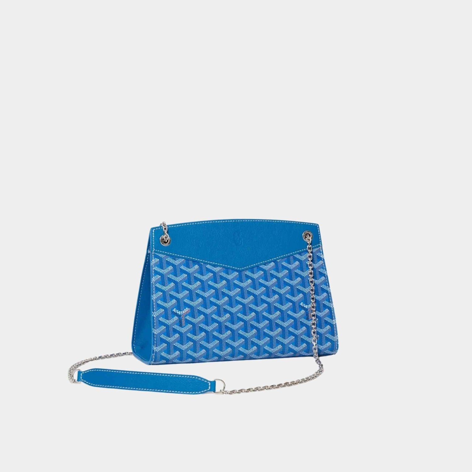 Goyard Rouette Structuré PM Handbag, Sky Blue, Front View