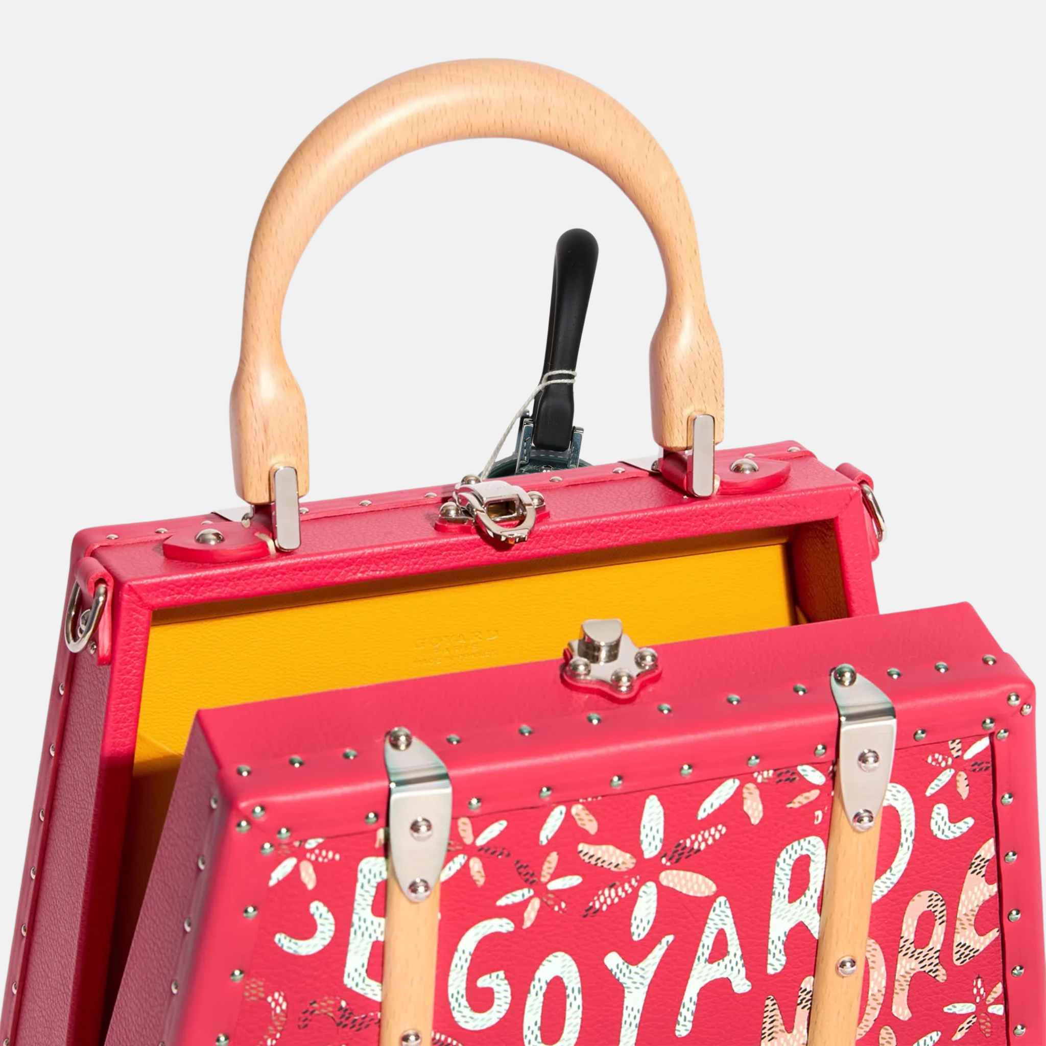 Goyard Saigon Mini Marquetry Trunk Bag Limited Edition, Fuchsia, Top