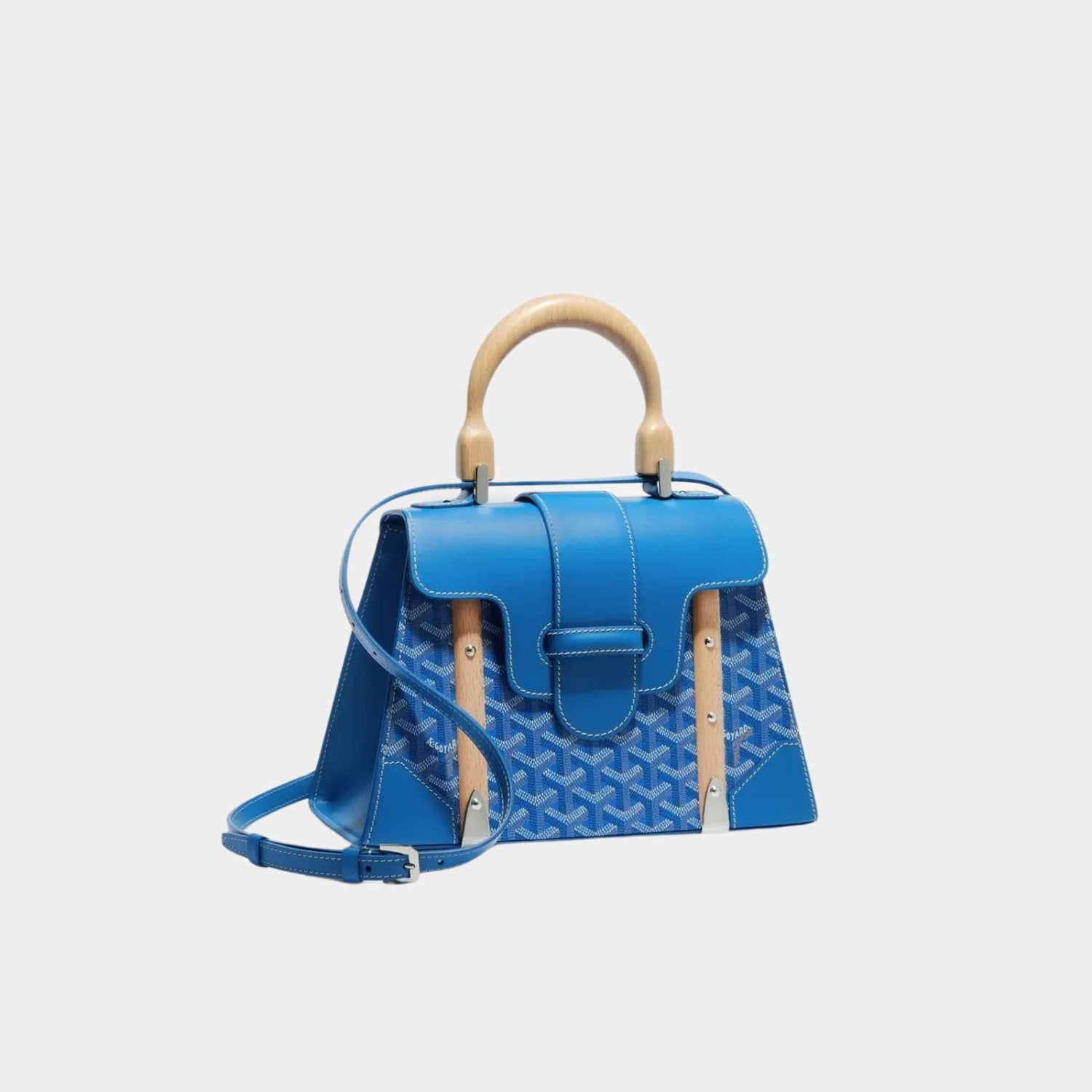 Goyard Saïgon PM Bag, Sky Blue, Front View