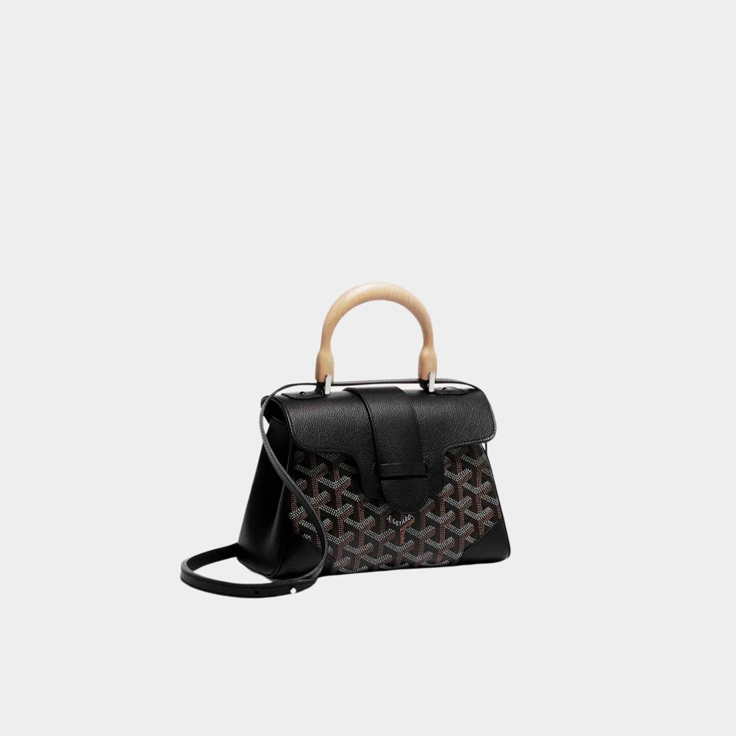 Goyard Saïgon Souple Mini Bag, Black, Front View