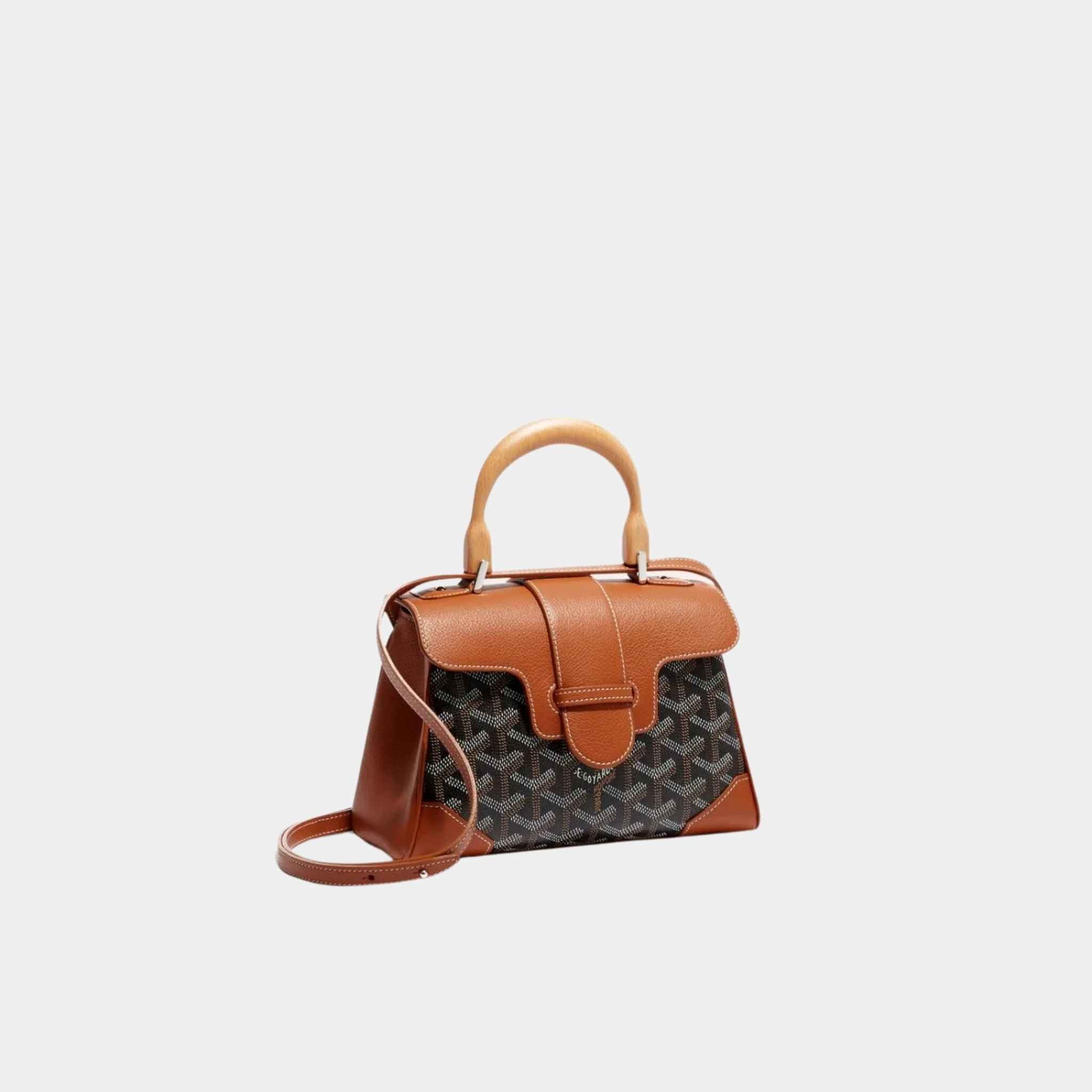 Goyard Saïgon Souple Mini Bag, Brown, Front View