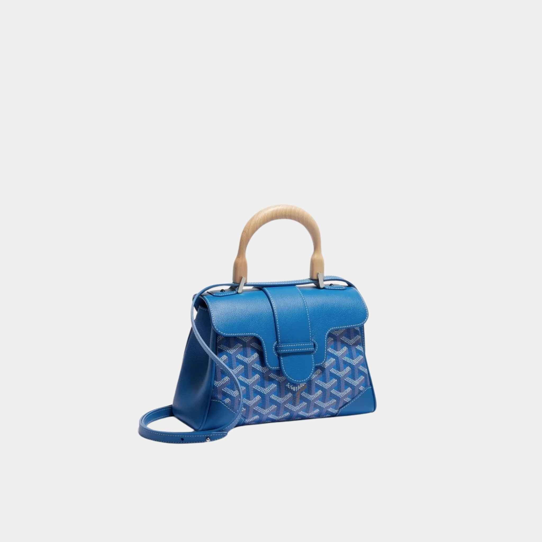 Goyard Saïgon Souple Mini Bag, Sky Blue, Front View