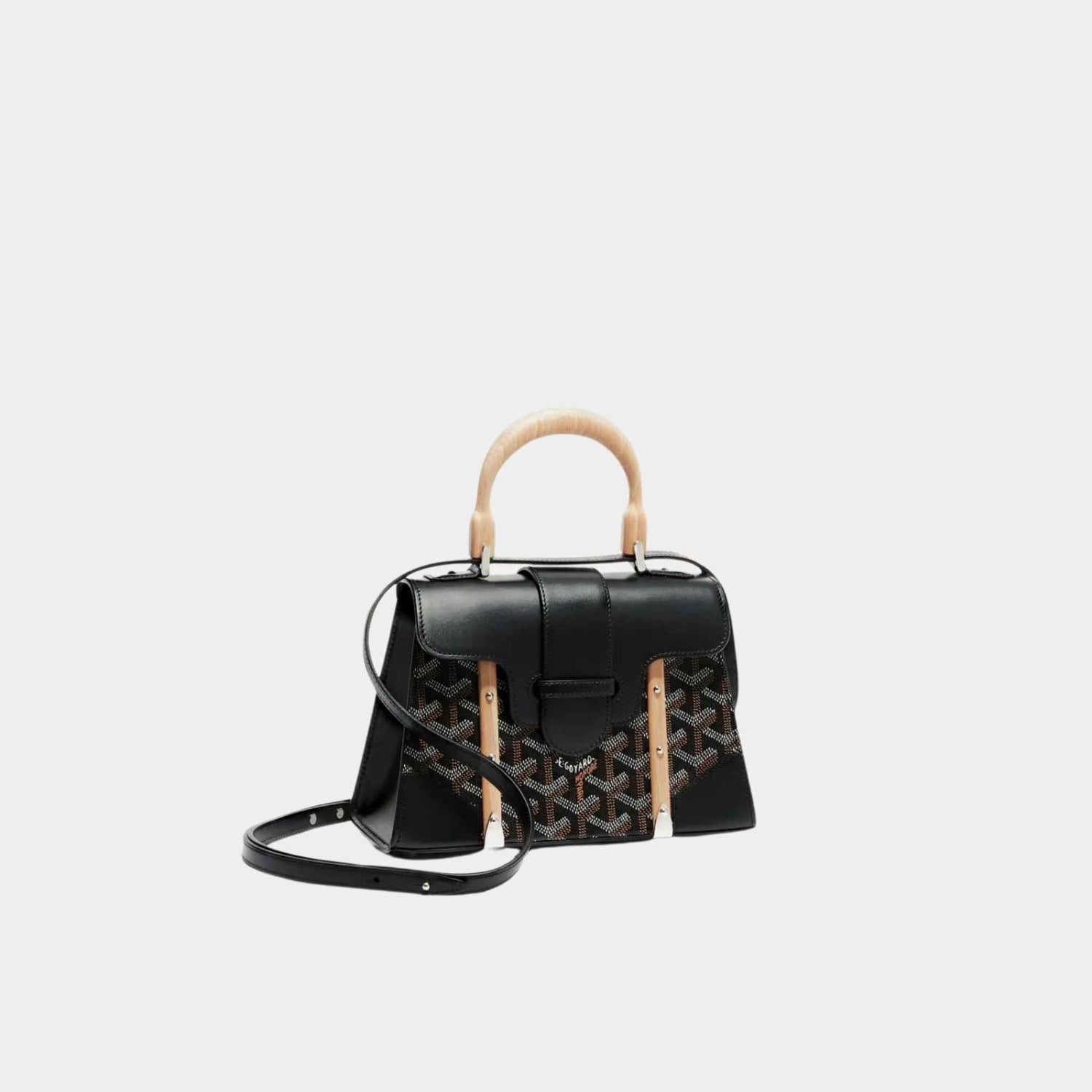 Goyard Saïgon Structuré Mini Bag, Black, Front View