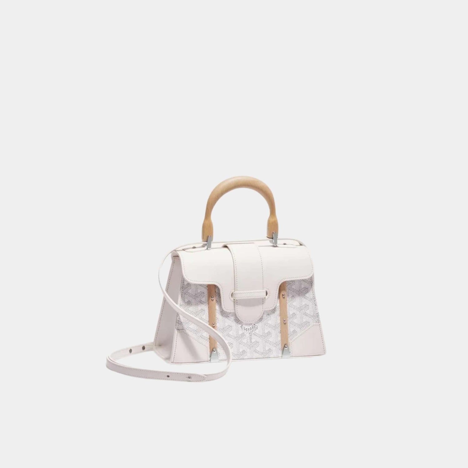 Goyard Saïgon Structuré Mini Bag, White, Front View