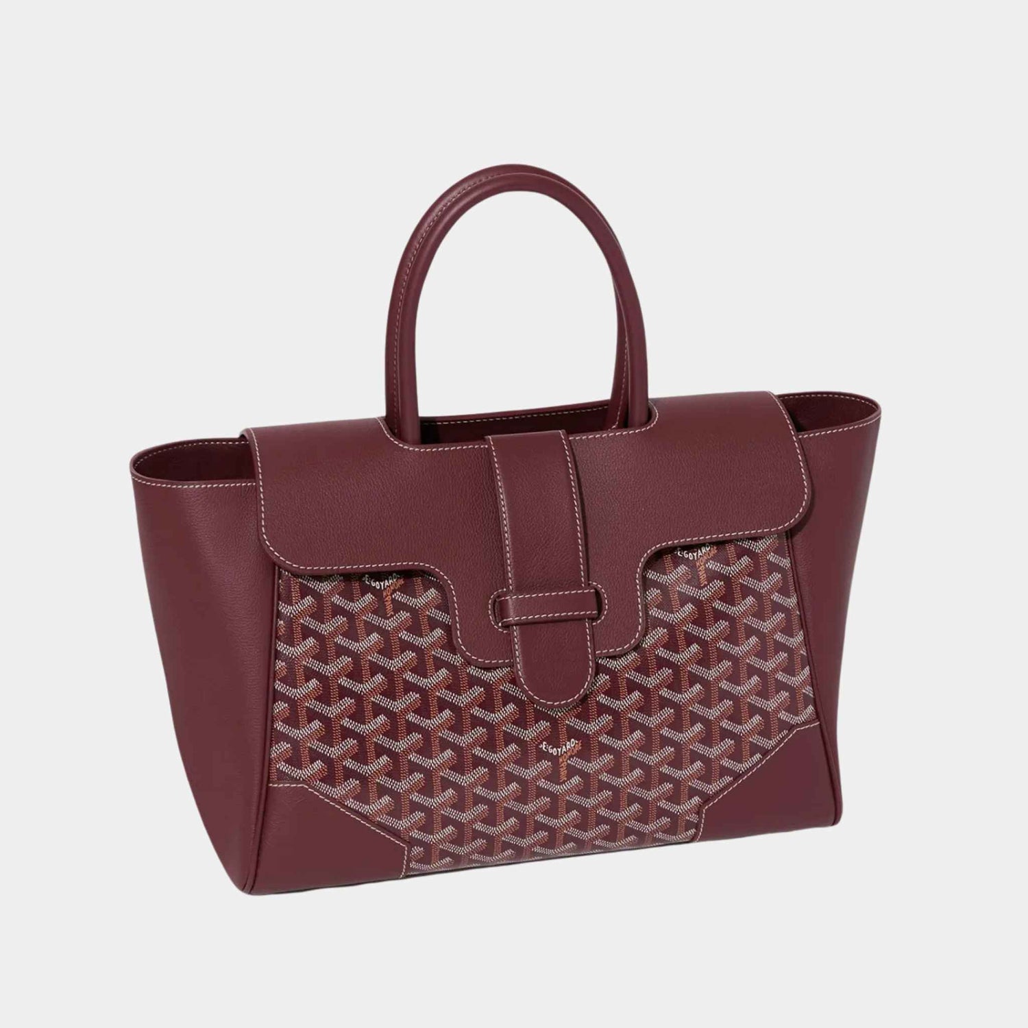 Goyard Saïgon Tote Bag, Burgundy, Front View