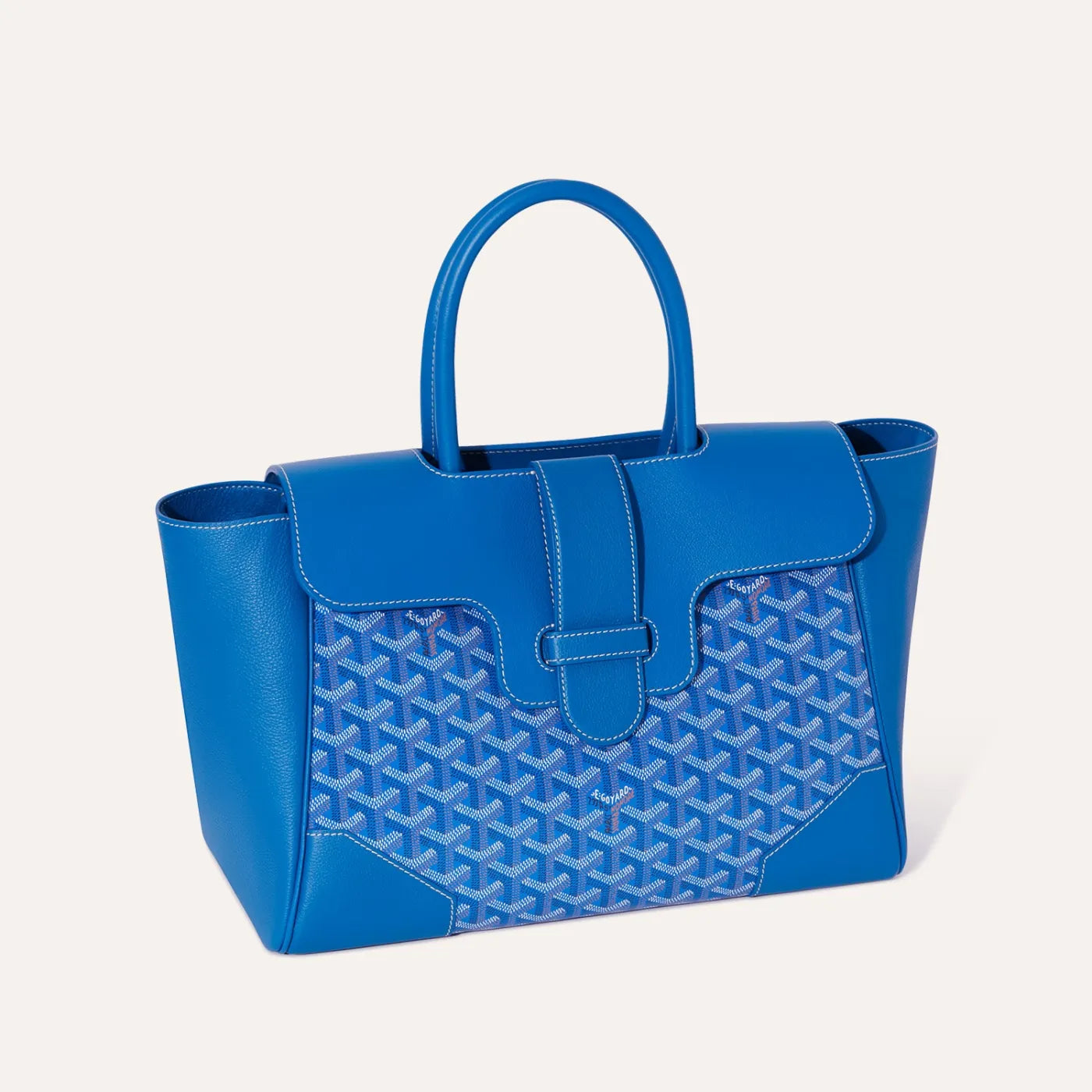 Goyard Saïgon Tote Bag, Sky Blue, Front View