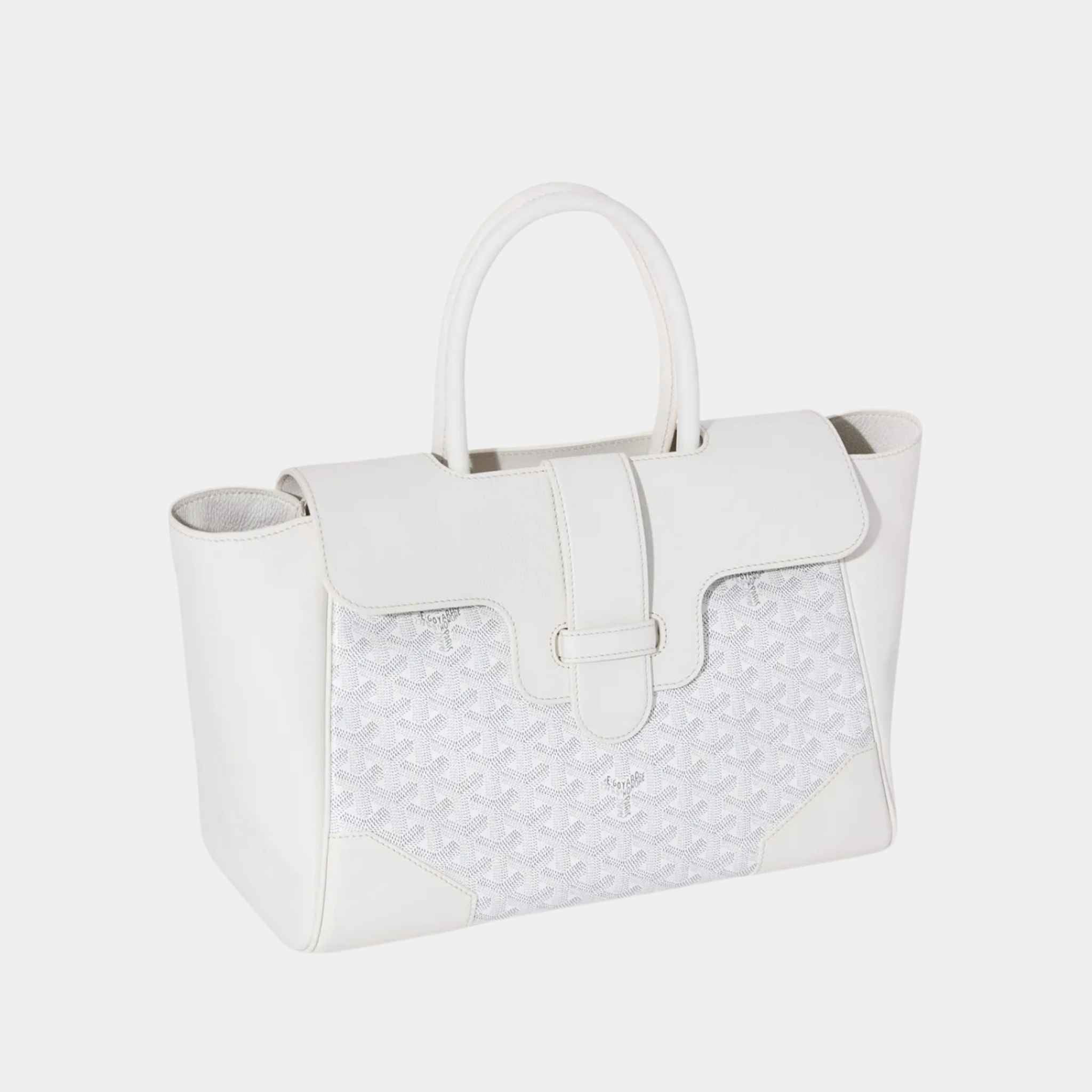 Goyard Saïgon Tote Bag, White, Front View