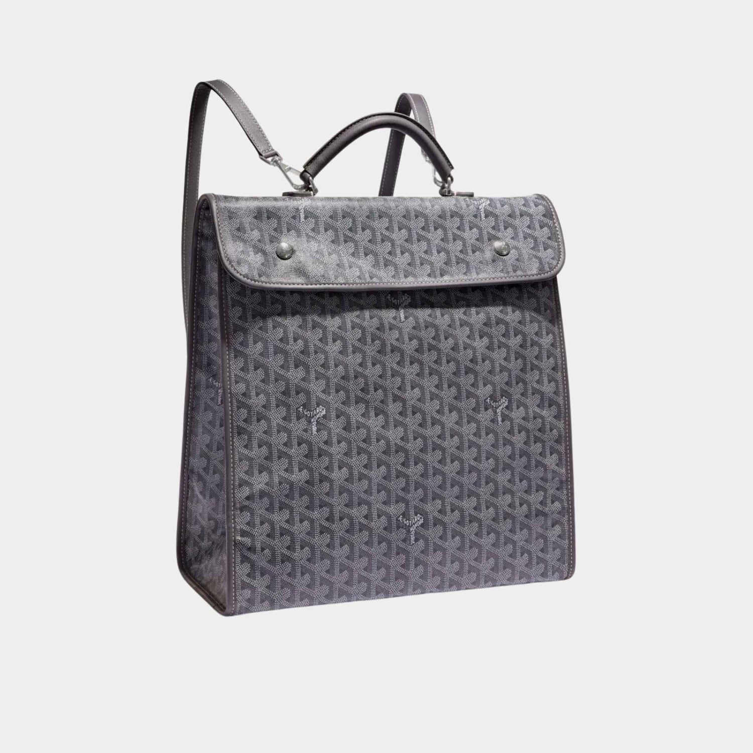 Goyard Saint Léger Backpack, Grey, Front View