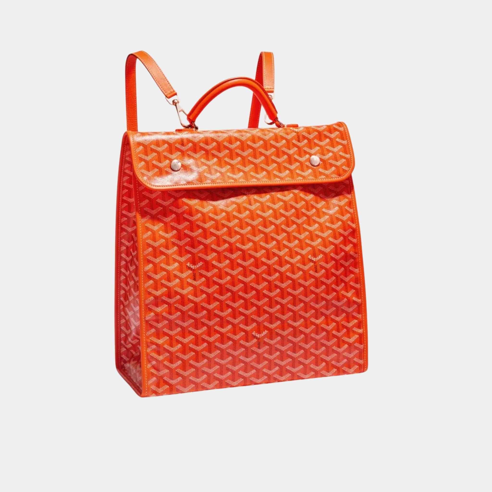 Goyard Saint Léger Backpack, Orange, Front View