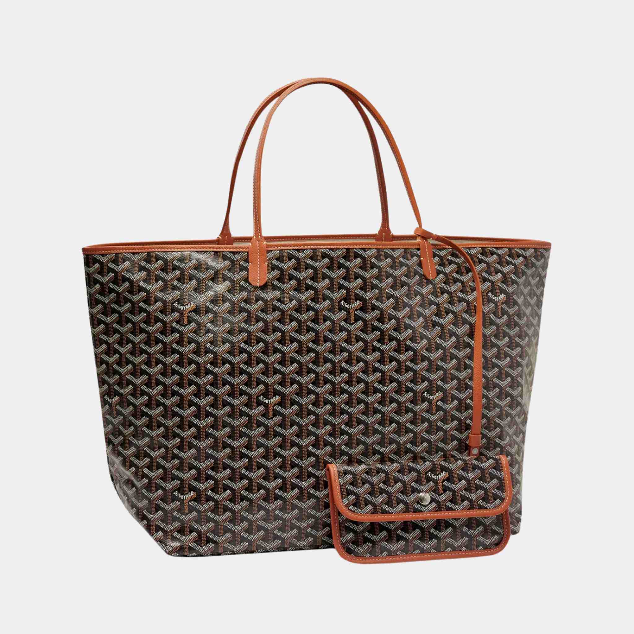 Goyard Saint Louis GM Bag, Black and tan , Front