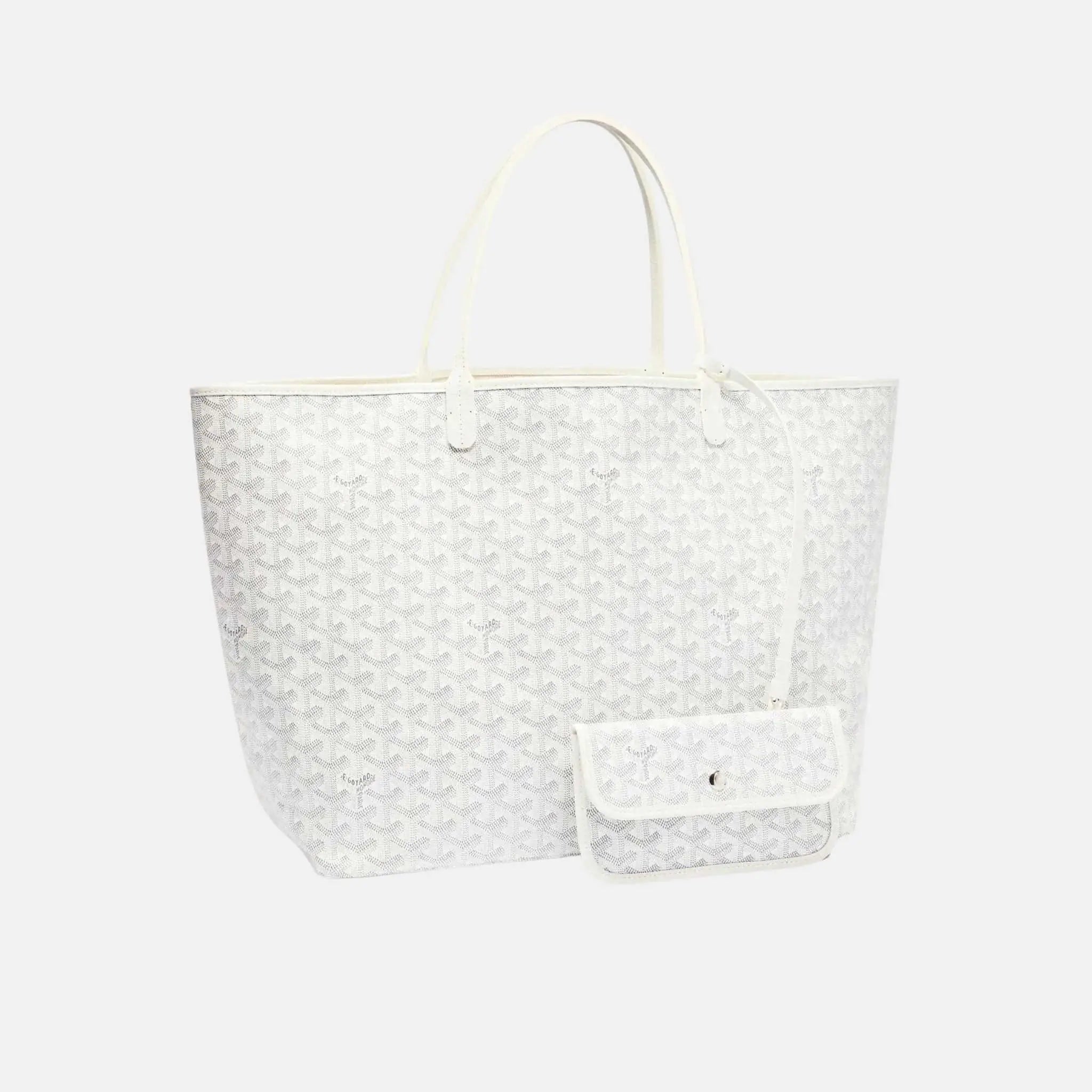 Goyard Saint Louis GM Bag, White, front