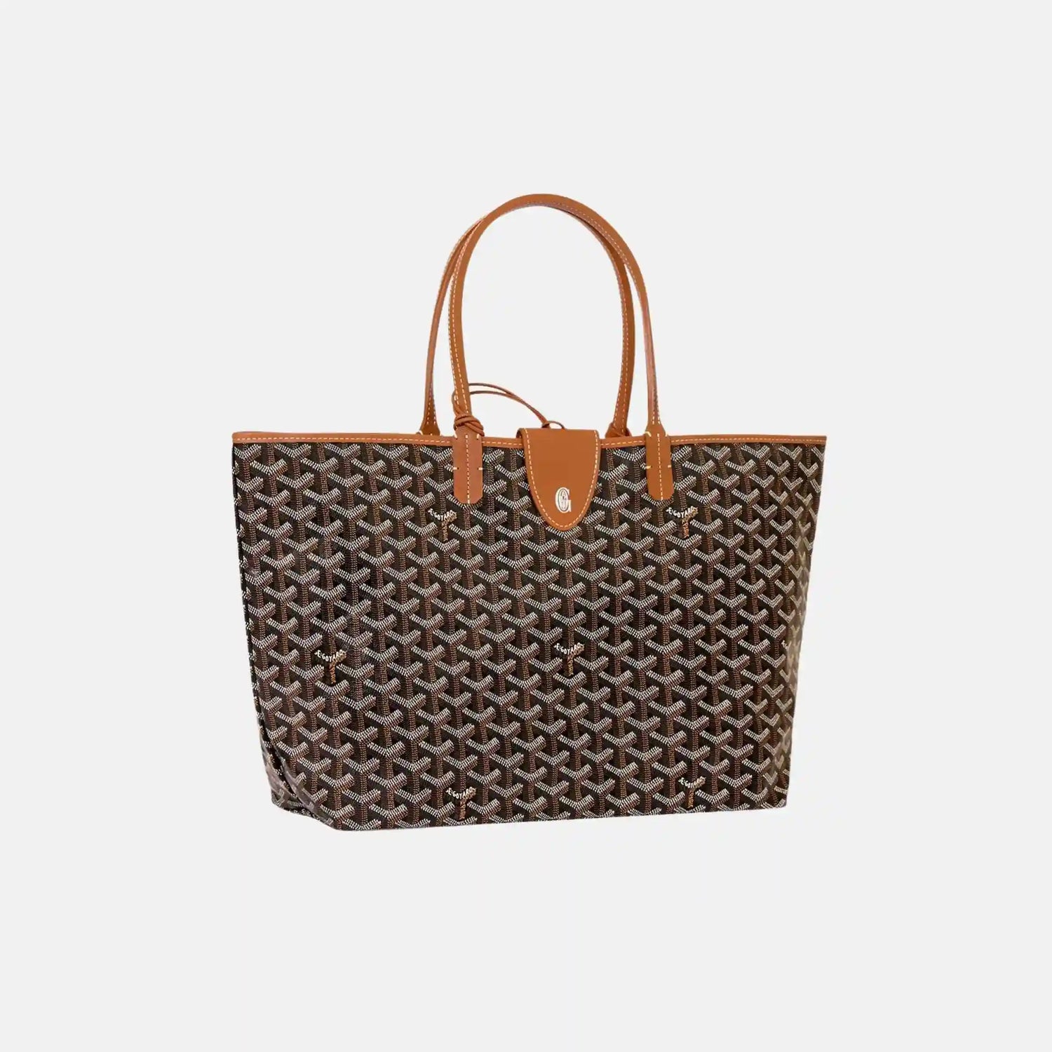 Goyard Saint Louis PM Bag, Blackandtan, Front, With Croc