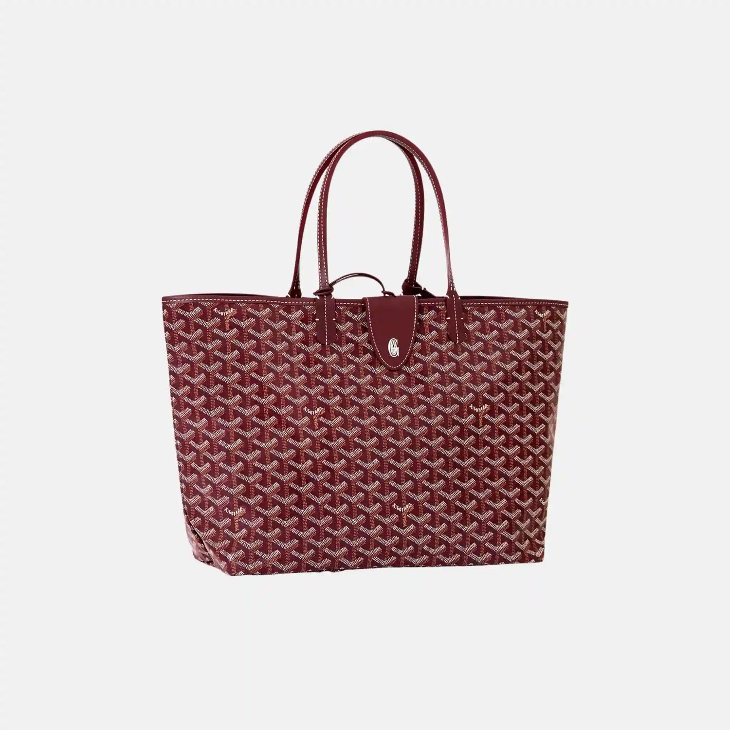 Goyard Saint Louis PM Bag, Burgundy, Front, With Croc