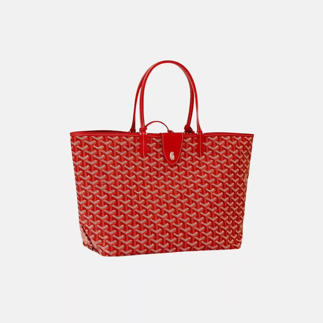 Goyard Saint Louis PM Bag, Red, Front, With Croc
