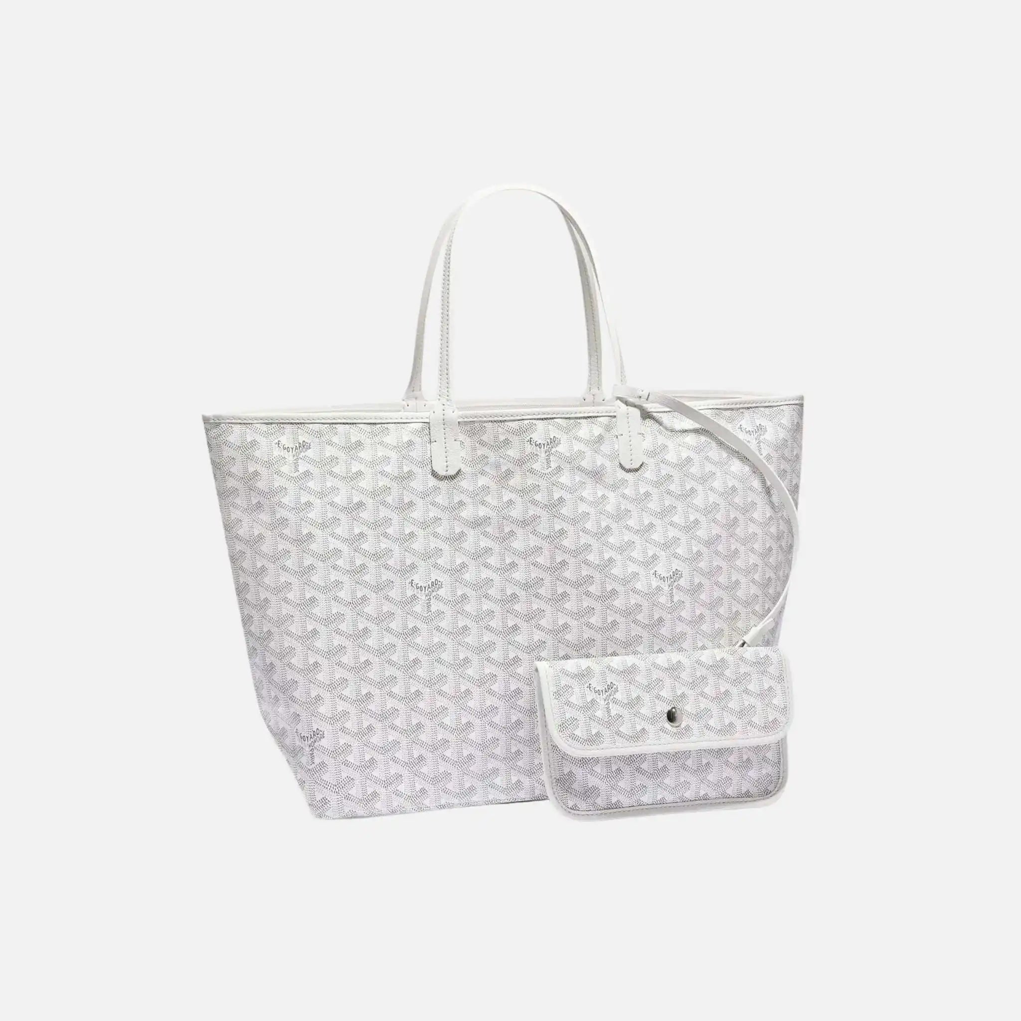 Goyard Saint Louis PM Bag, White, Front
