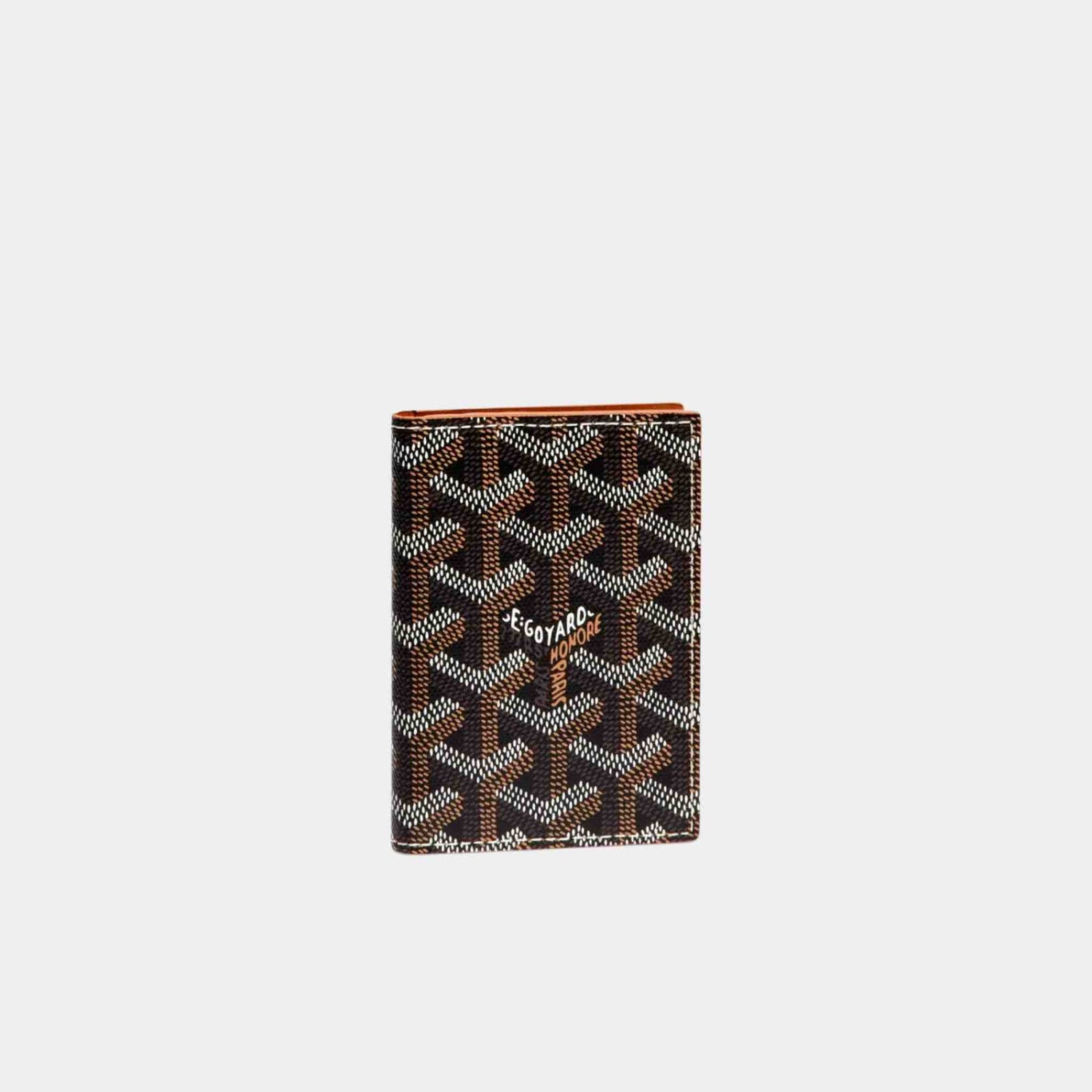 Goyard Saint-Marc Card Wallet, Black And Tan, Front