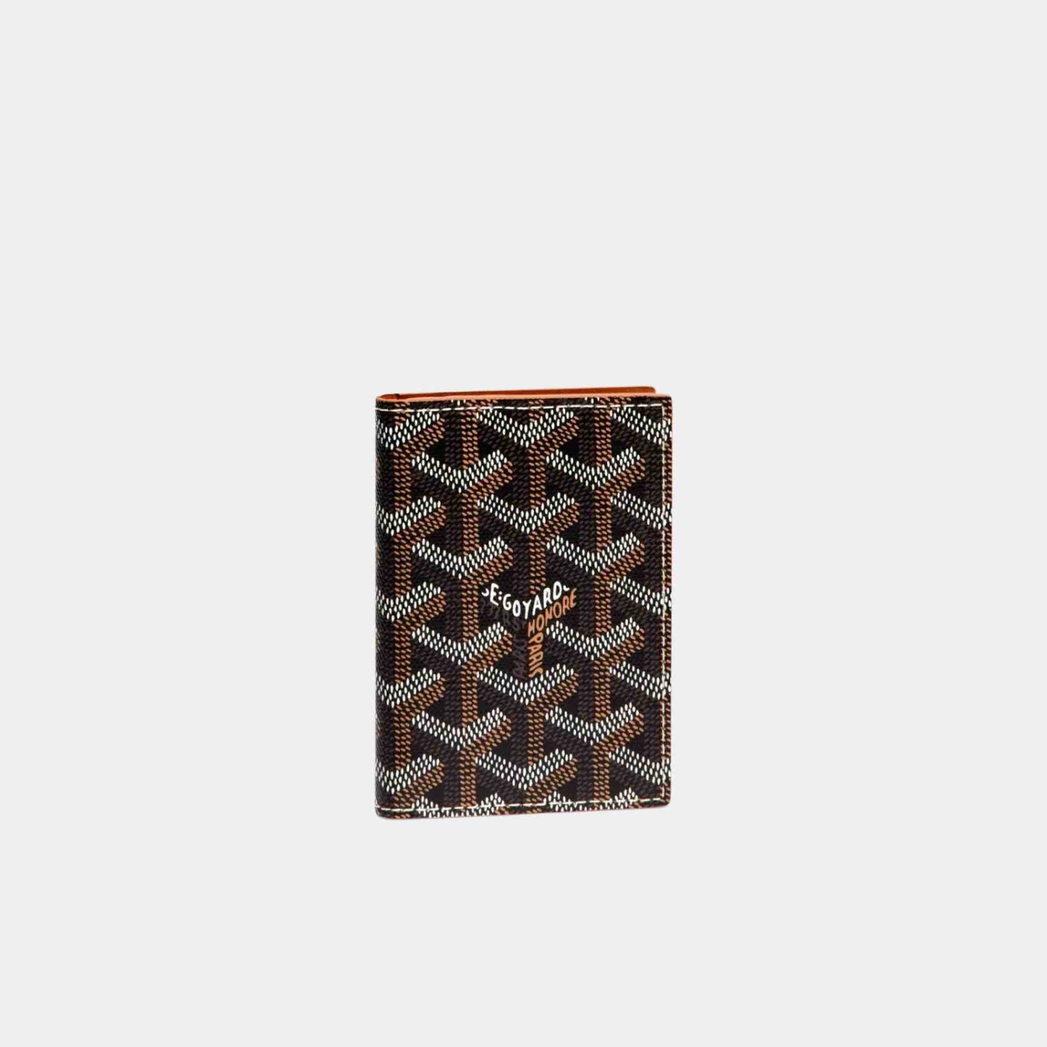 Goyard Saint-Marc Card Wallet, Black And Tan, Front