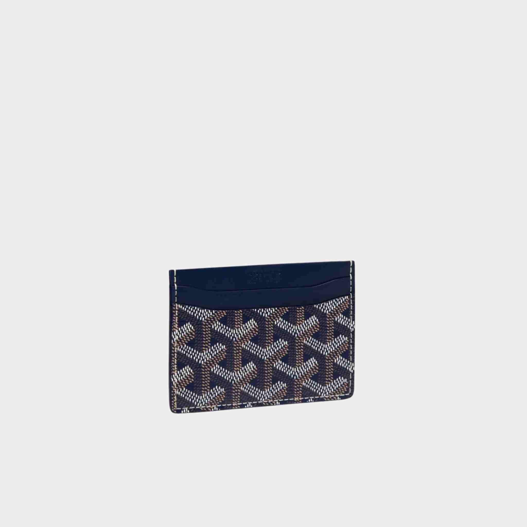 Goyard Saint-Sulpice Card Wallet, Navy Blue, Front