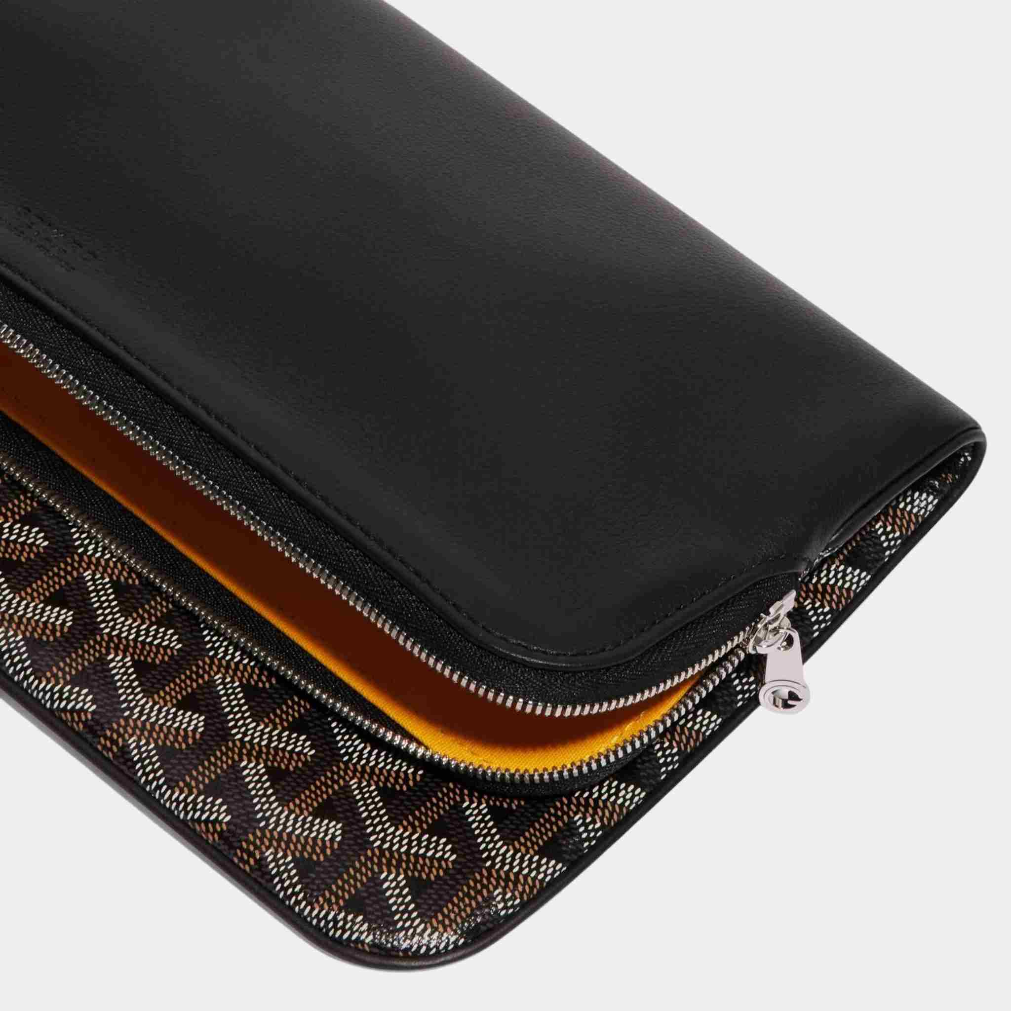 Goyard Sainte-Marie MM Clutch Bag, Black, Closeup