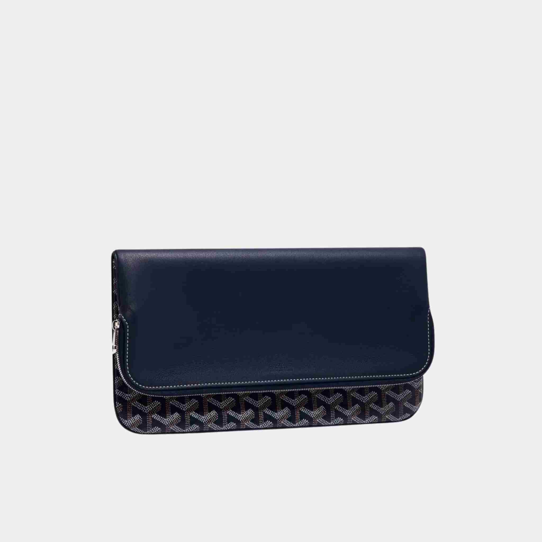 Goyard Sainte-Marie MM Clutch Bag, Navy Blue, Front