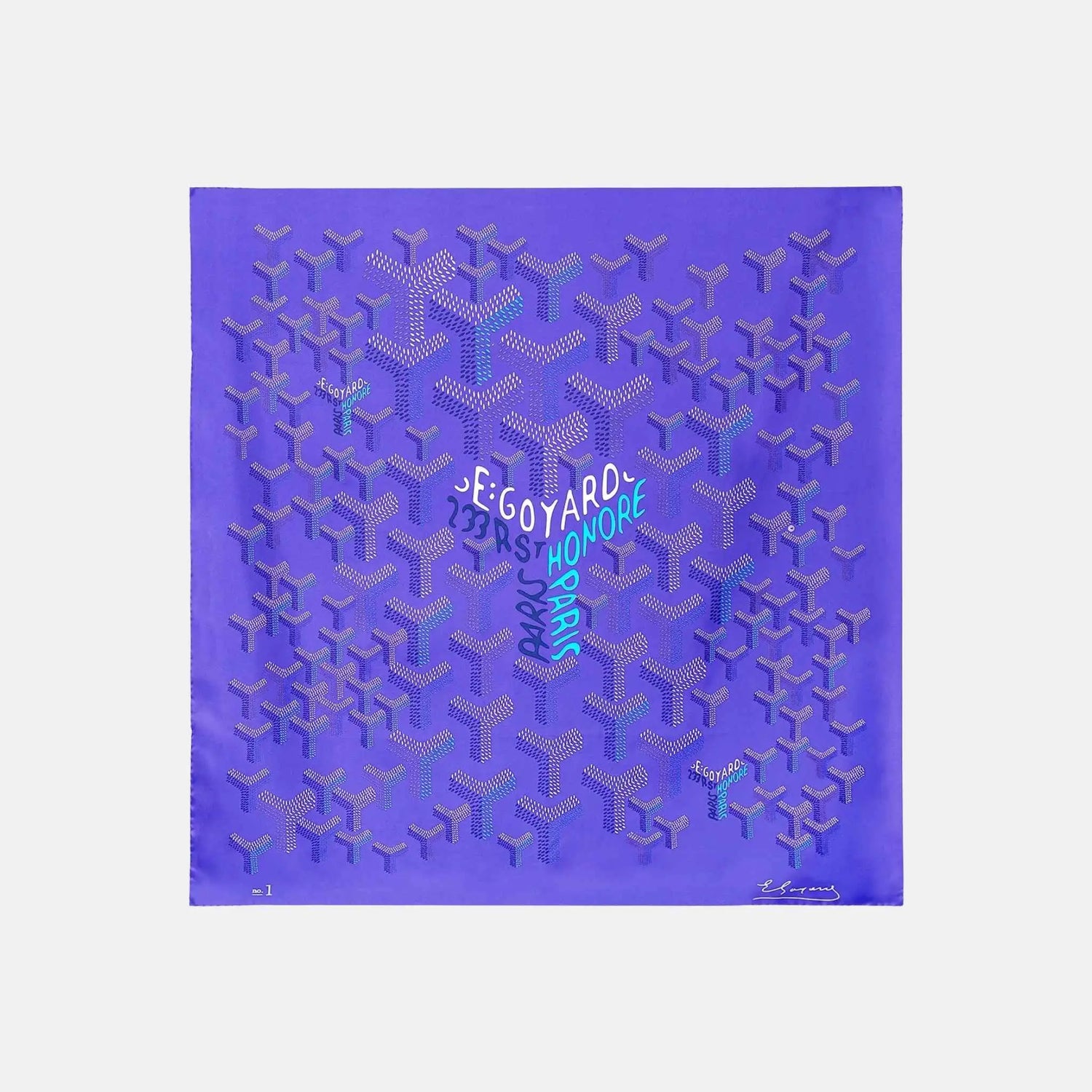 Goyard Scarf No 1 Limited Edition, Blueberry Purple