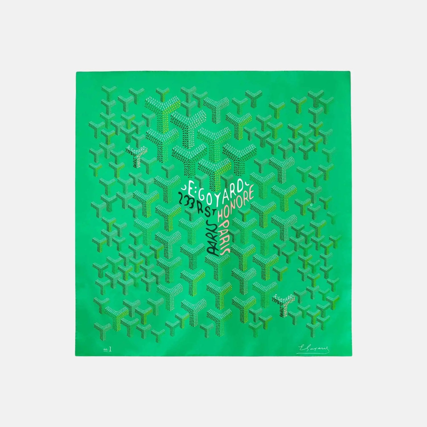 Goyard Scarf No 1 Limited Edition, Meadow Green