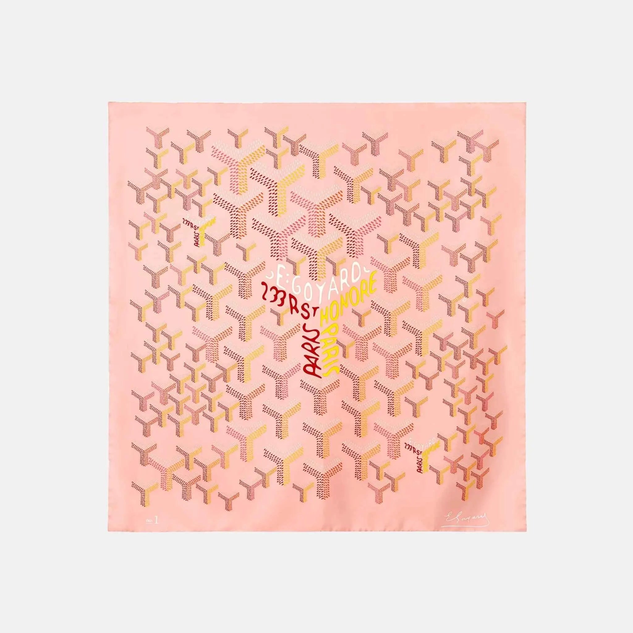 Goyard Scarf No 1 Limited Edition, Polar Blue, Powder Pink