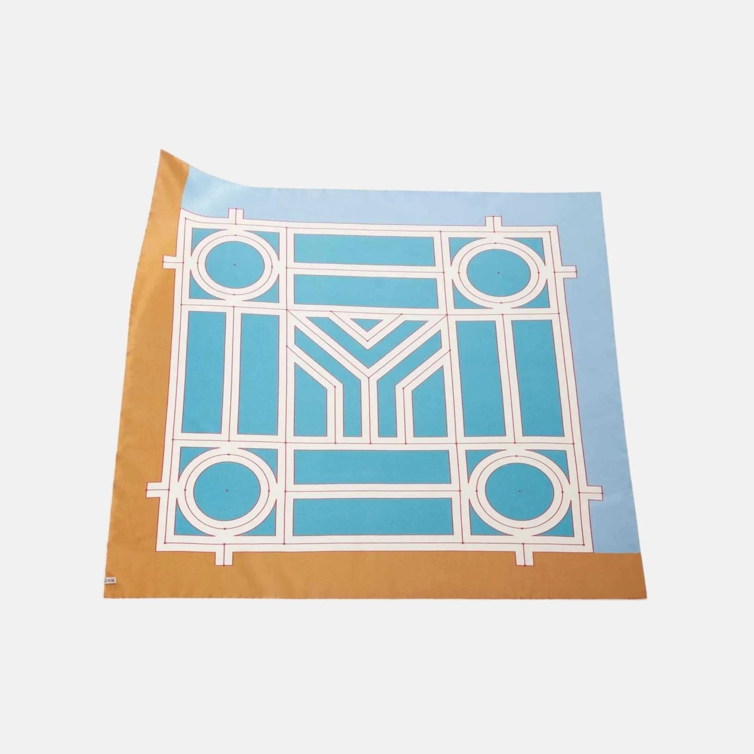 Goyard Scarf No 4, Navy Blue and Burgundy, Back