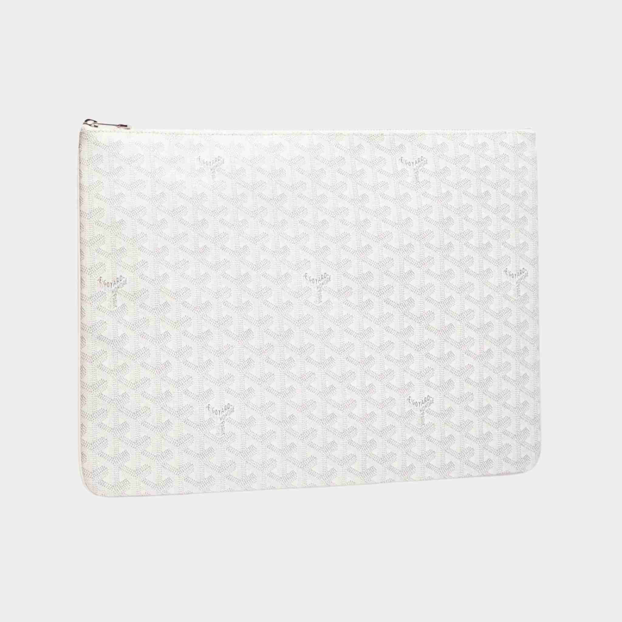 Goyard Senat GM Pouch, White, Front