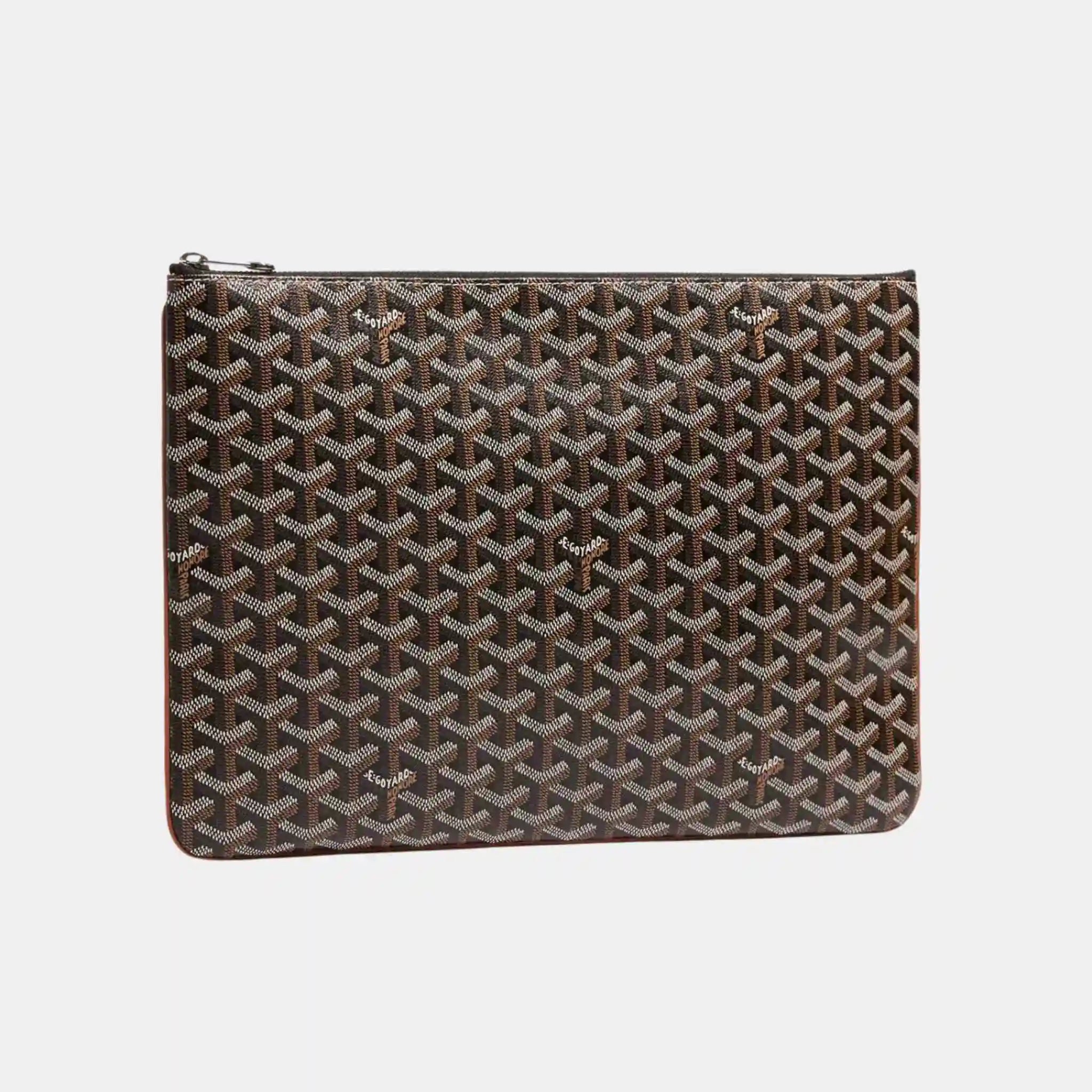 Goyard Senat MGM Pouch, Black and Brown, Front