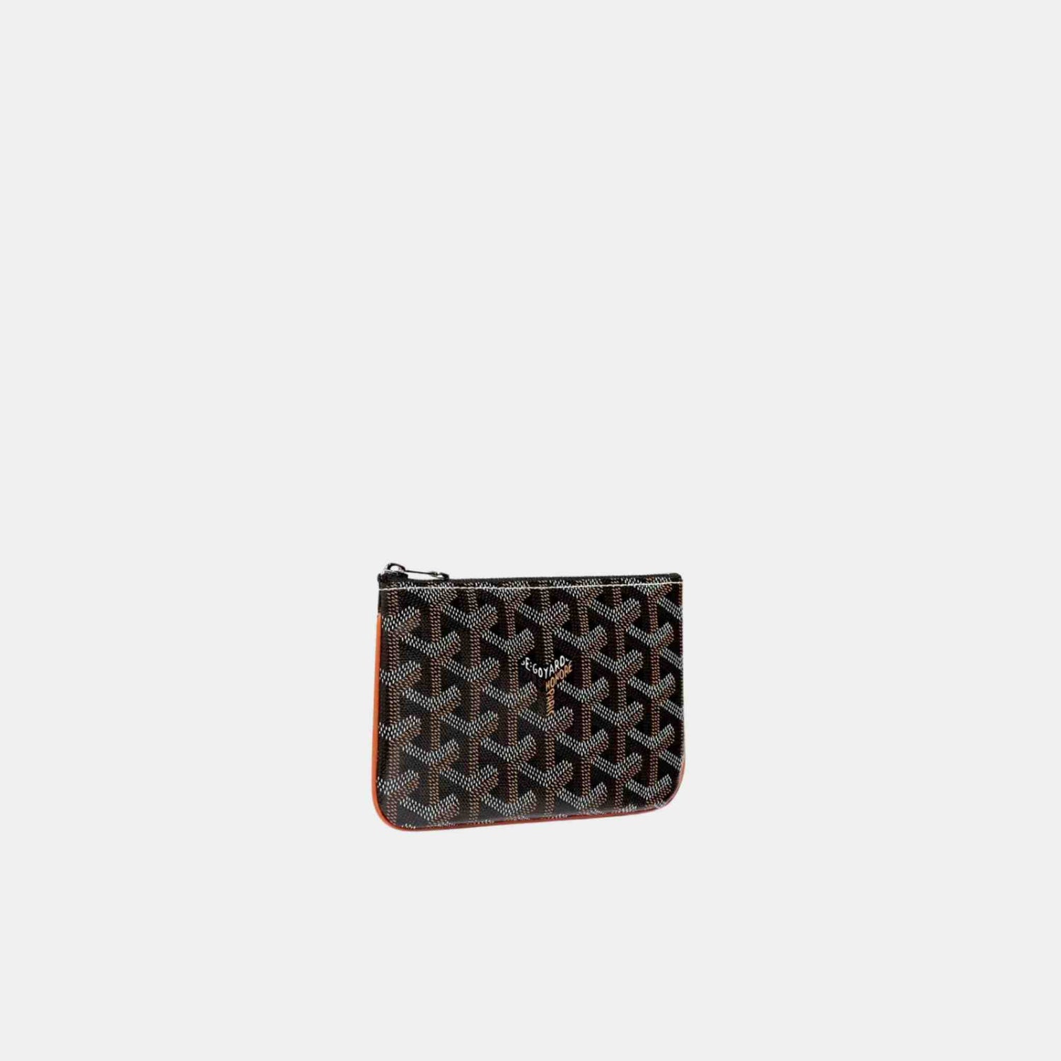 Goyard Senat Mini Pouch, Black And Tan, Front