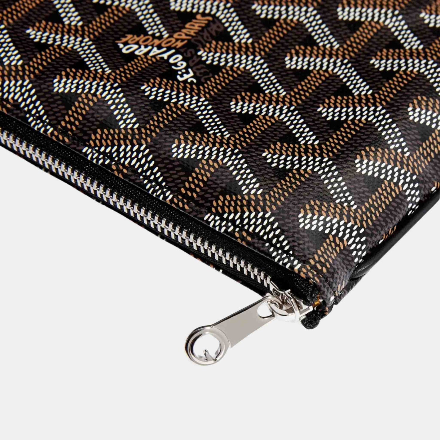 Goyard Senat Mini Pouch, Black, Closeup