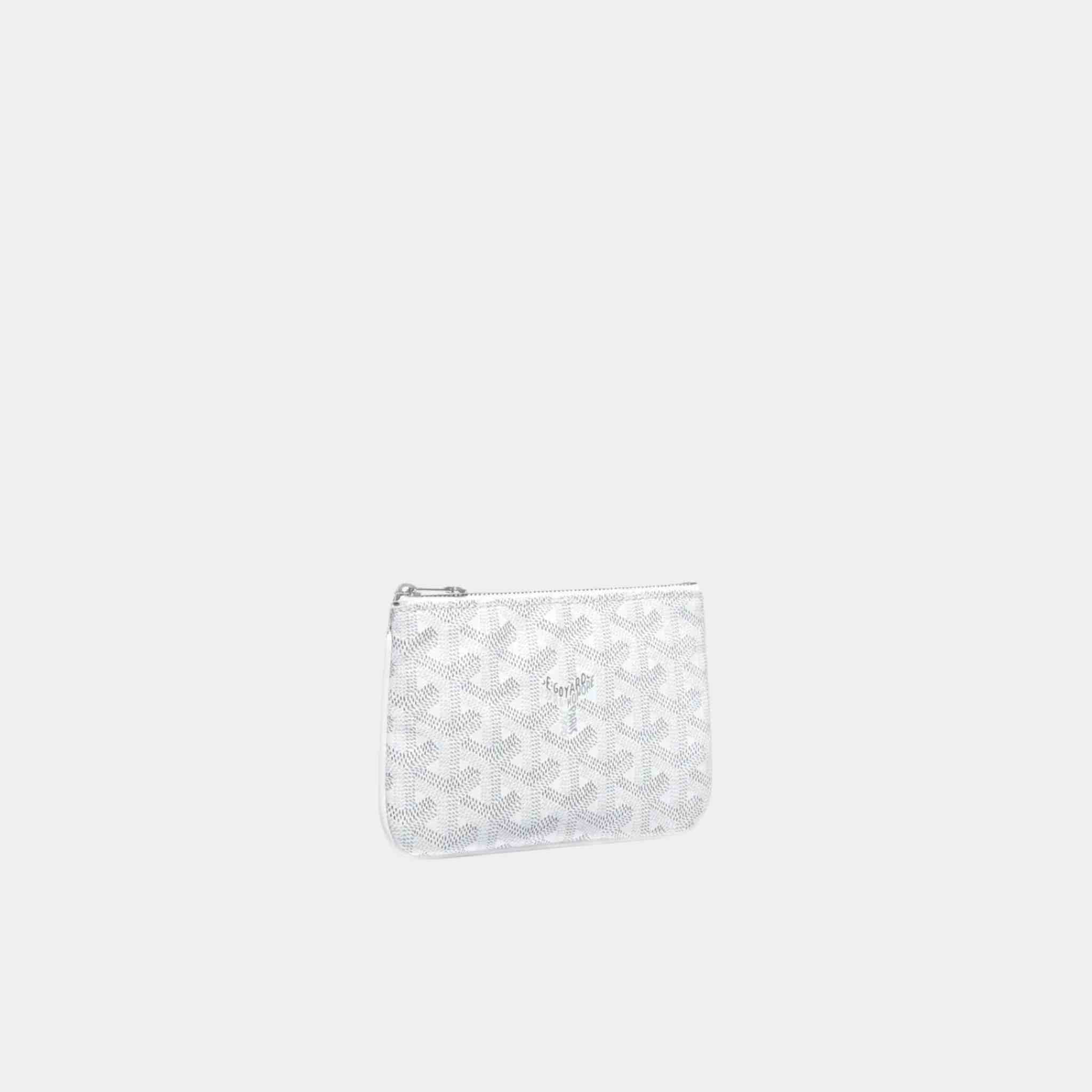 Goyard Senat Mini Pouch, White, Front