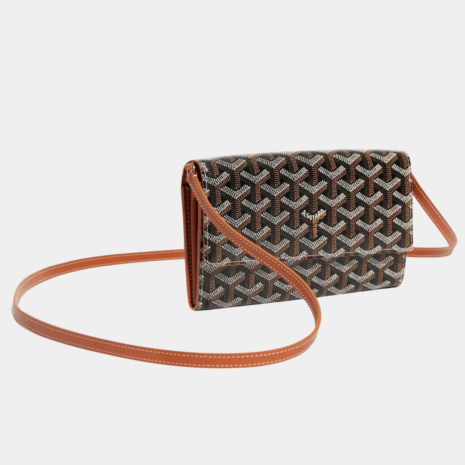 Goyard Varenne Continental Wallet, Black And Tan, Front