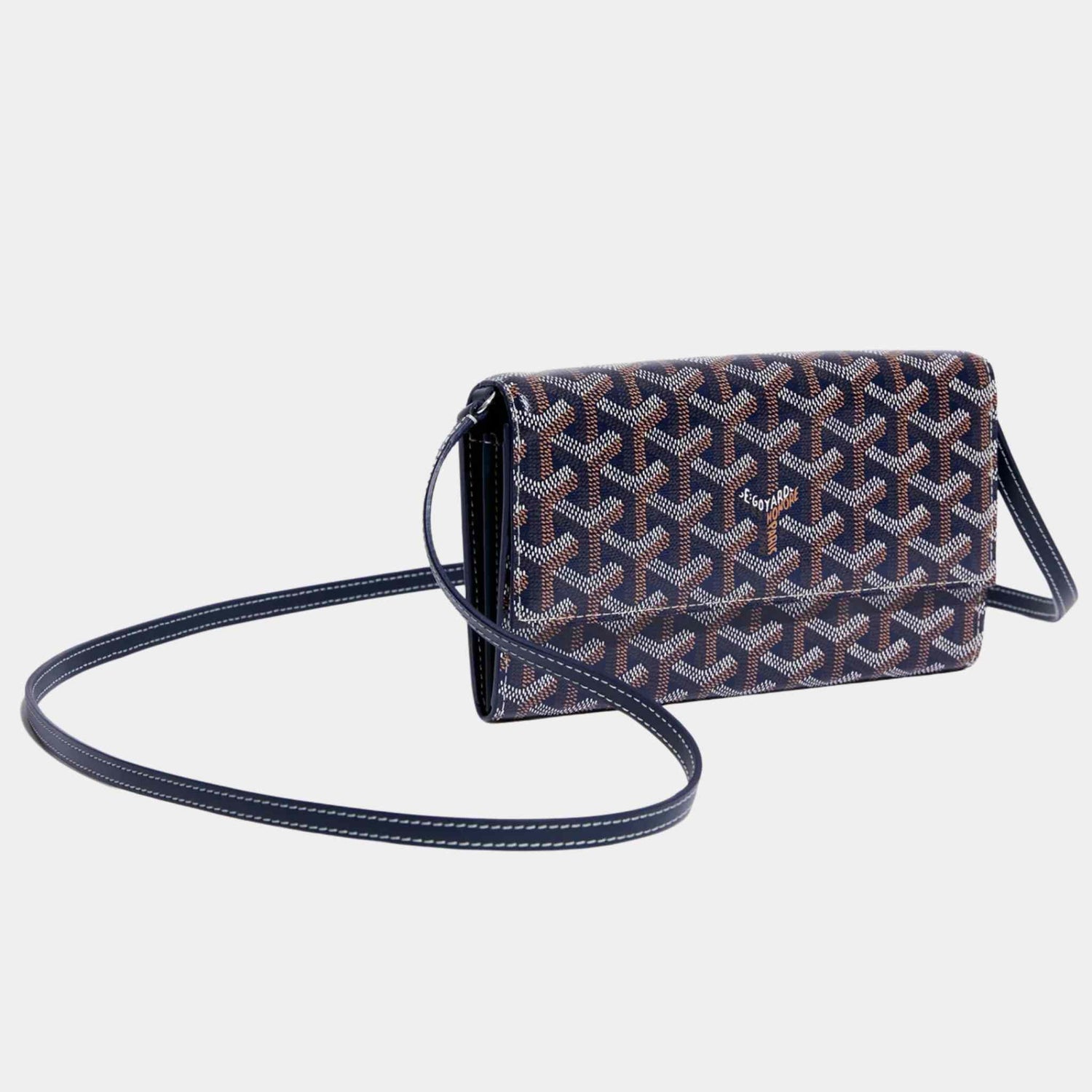 Goyard Varenne Continental Wallet, Navy Blue, Front