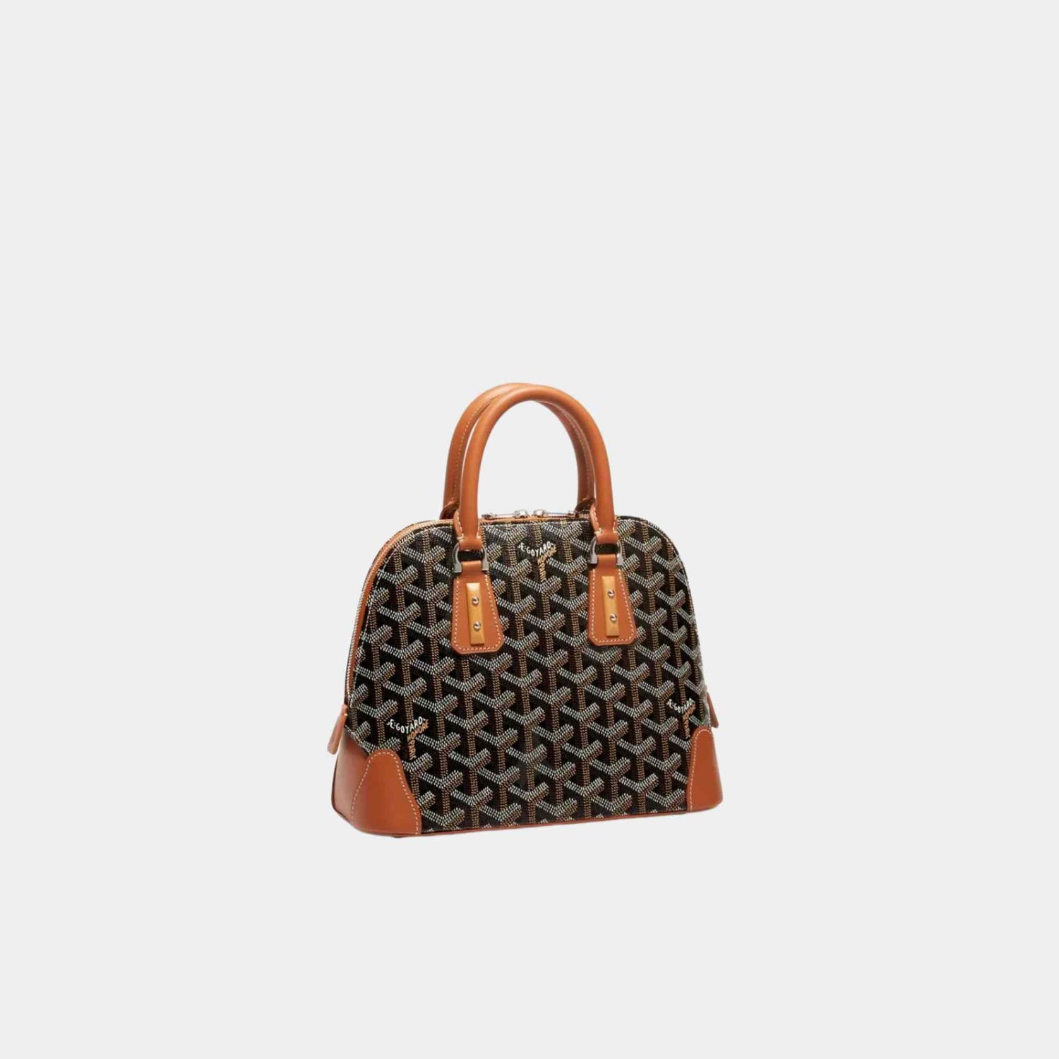 Goyard Vendome Mini Bag, Black And Tan, Front, Side