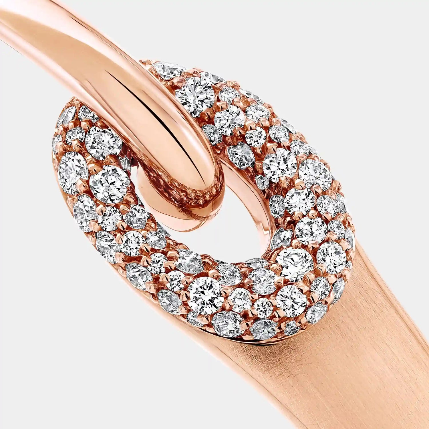 Graff Be Together Diamond Hoop Earrings, Rose Gold, Close