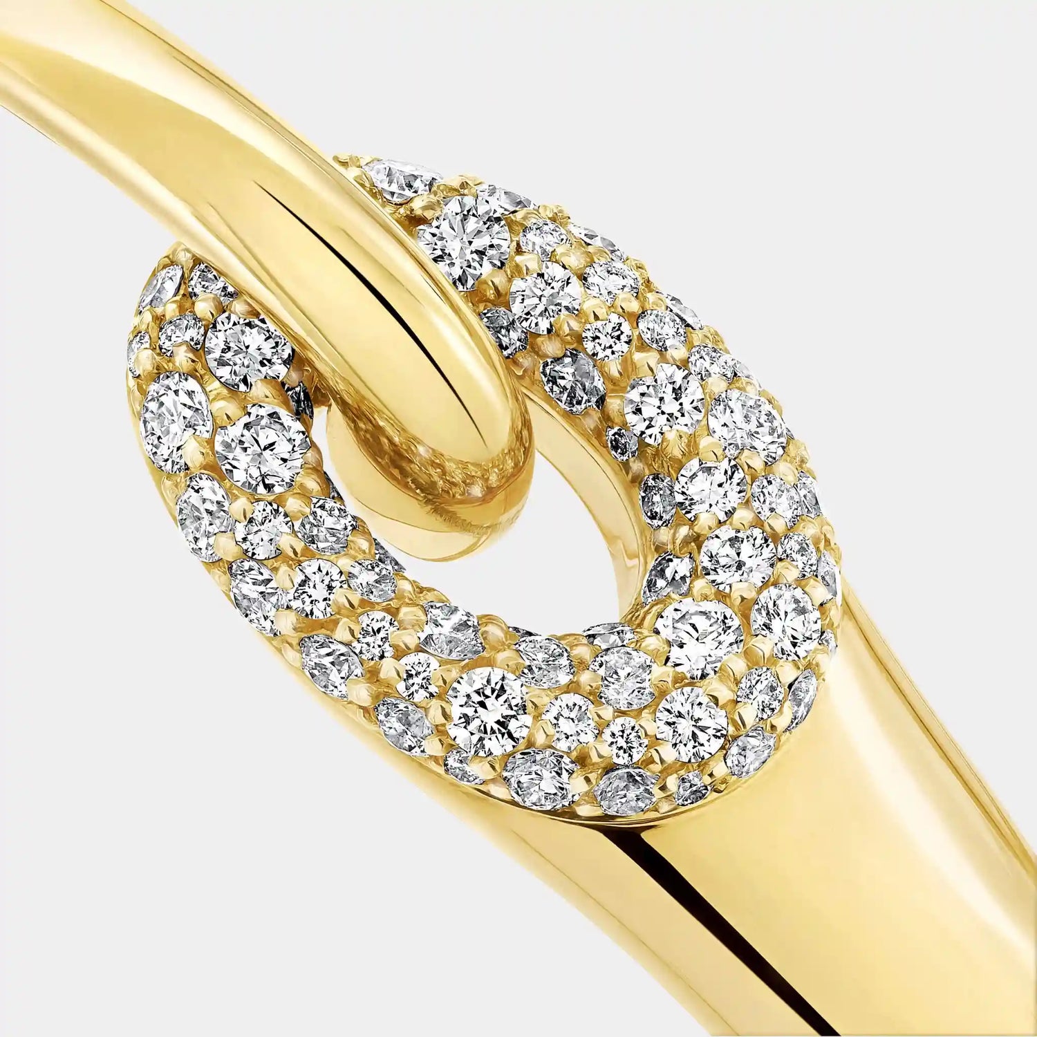 Graff Be Together Diamond Hoop Earrings, Yellow Gold, Close